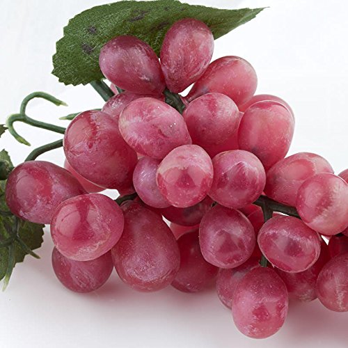 Wholesale Artificial Grape Clusters - Red Craft Vinyl Grapes for Home Decor, Wedding Centerpieces & DIY Floral Arrangements - Set of 4 Lifelike Fake Fruit Bunches