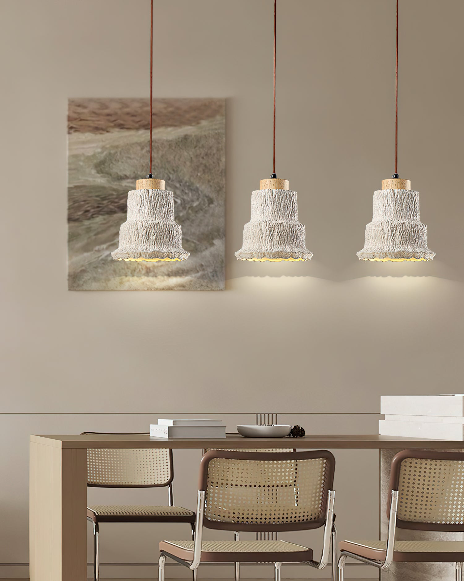 Modern Boulder Pendant Light - Industrial Style Hanging Ceiling Lamp for Kitchen Island, Dining Room & Living Room Decor - Adjustable Height LED Lighting Fixture