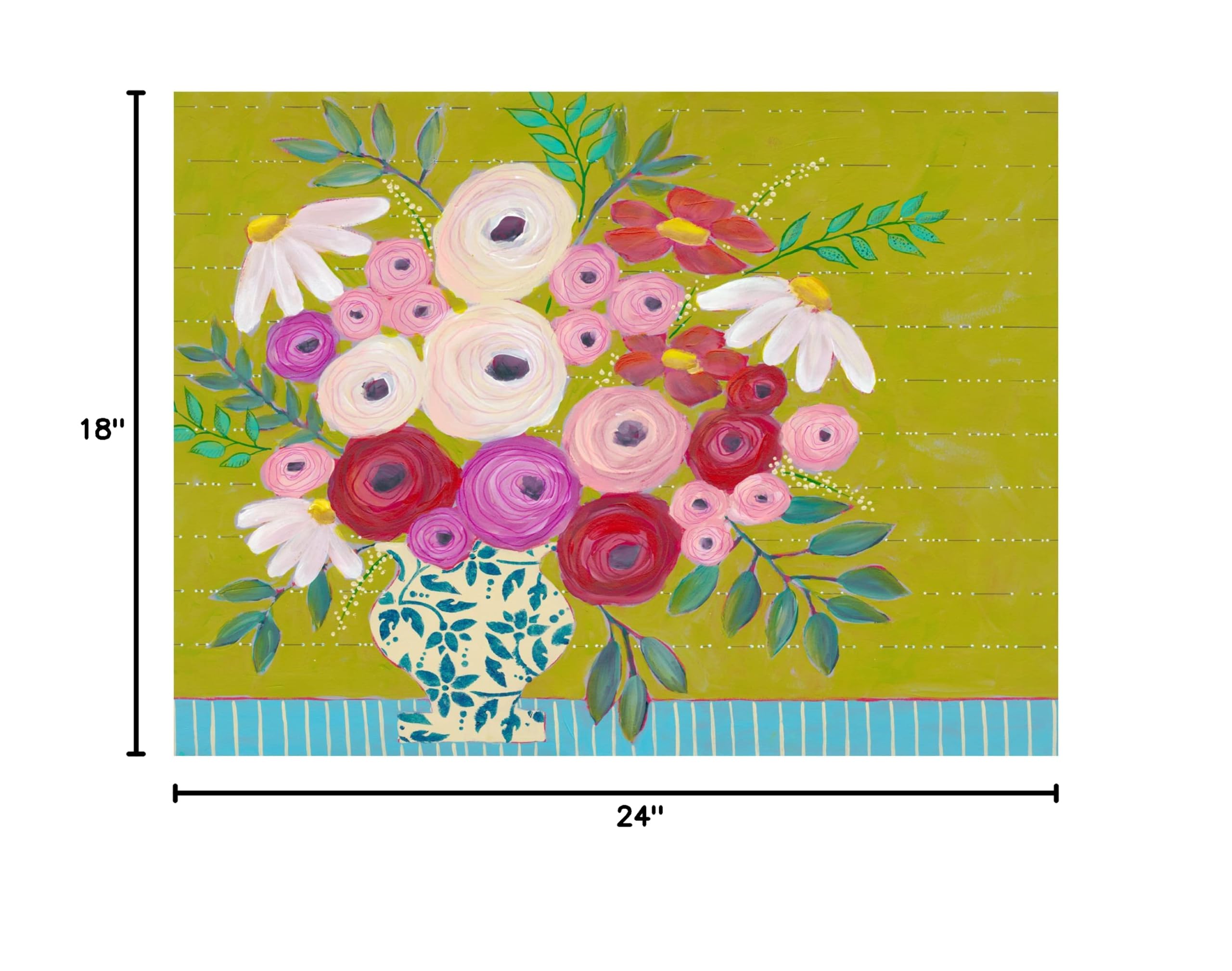 Regina Moore 'Bold Flowers I' Canvas Wall Art Print - Vibrant Floral Painting for Living Room, Bedroom & Office Decor | Trademark Fine Art Collection