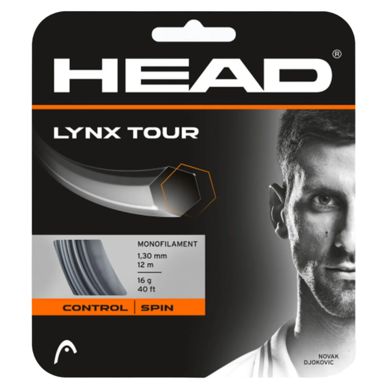 Head Lynx Tour 16/1.30 Tennis String - Black | Professional Tennis Racket String for Spin & Control | Perfect for Competitive Play & Tournament Matches