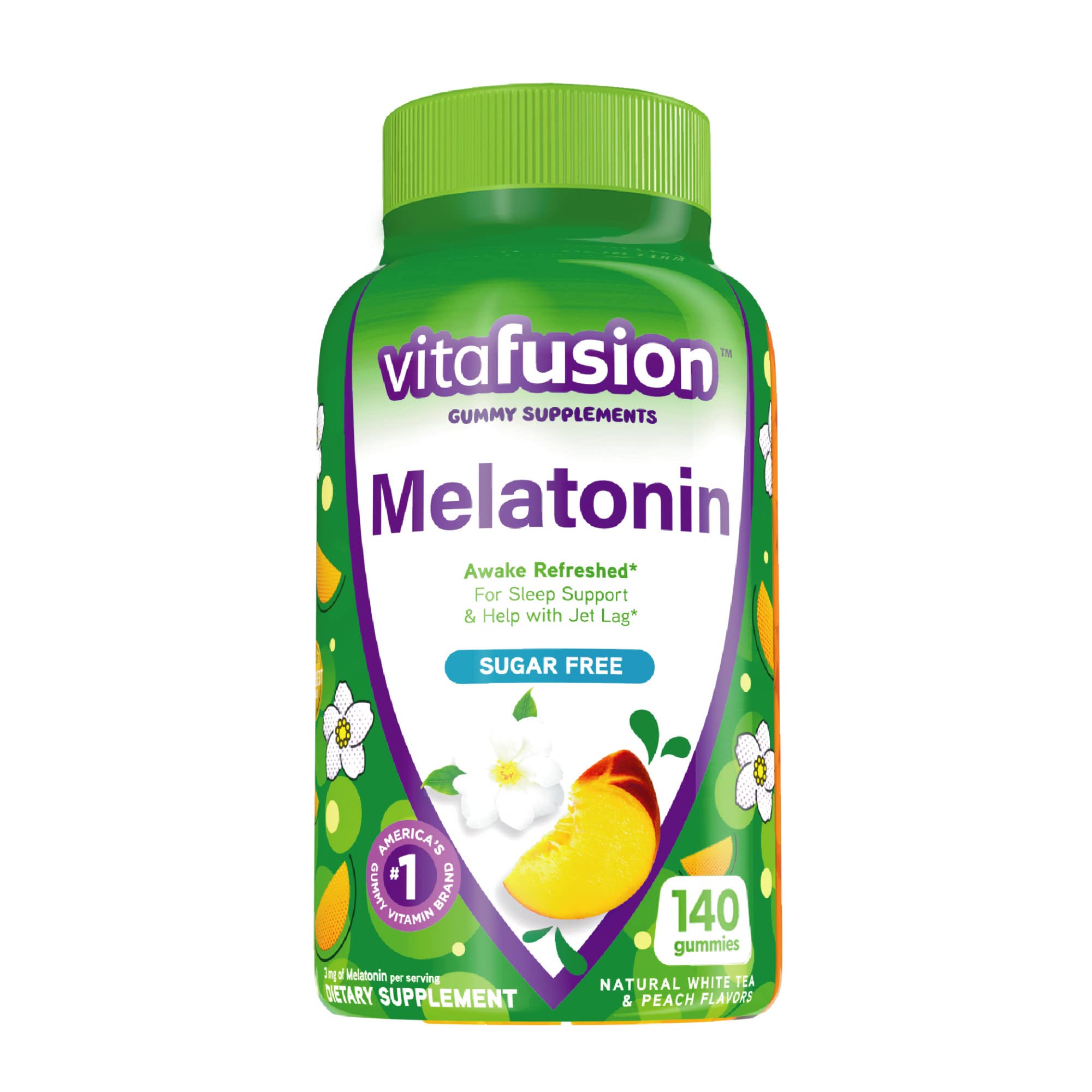 Vitafusion Melatonin Gummy Vitamins - 140 Count Natural Sleep Aid Gummies for Adults & Kids | Promotes Relaxation & Better Sleep, Berry Flavored | Perfect for Nighttime Routine, Travel & Jet Lag Relief