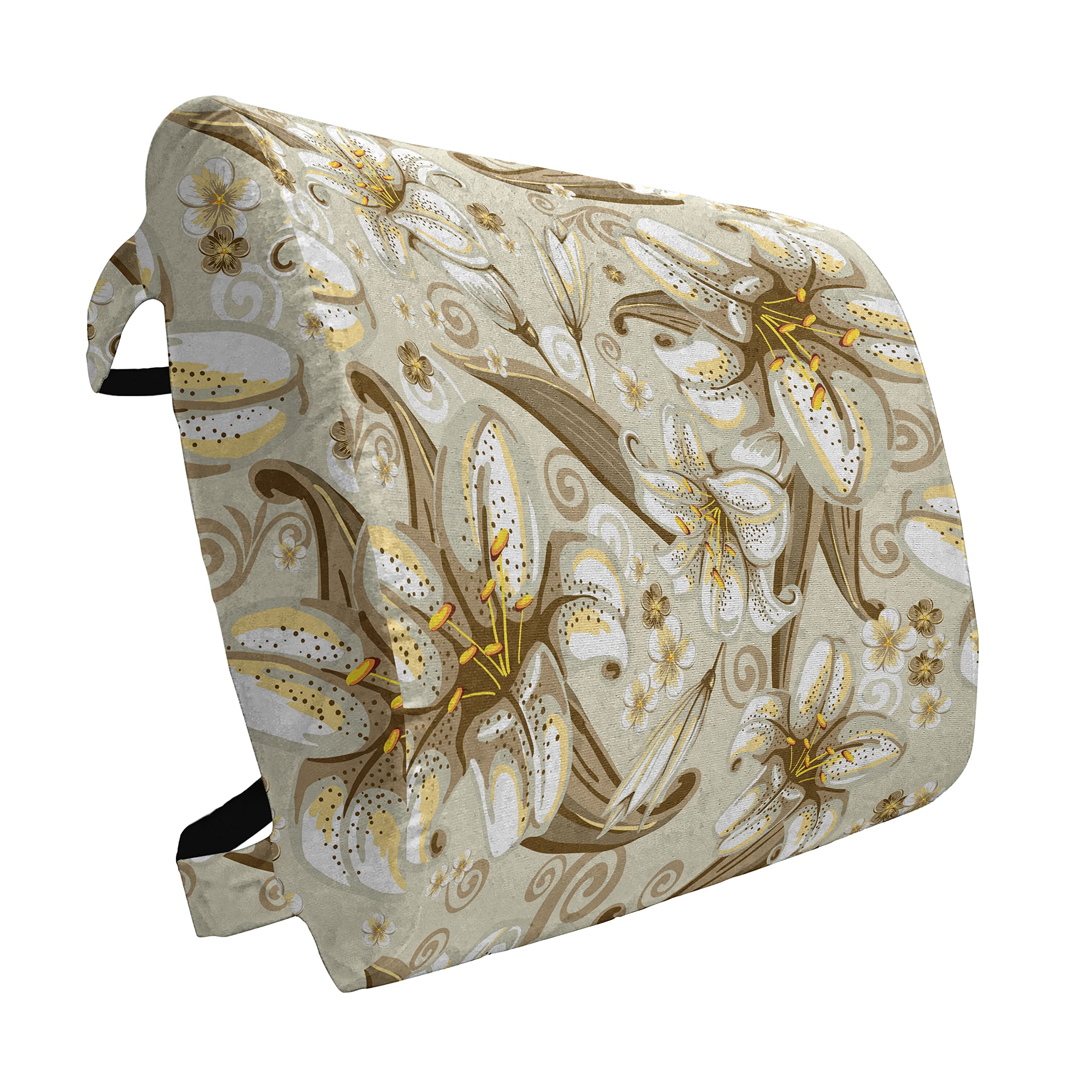 Ambesonne Beige Lumbar Support Pillow for Office Chair & Car Seat - 14