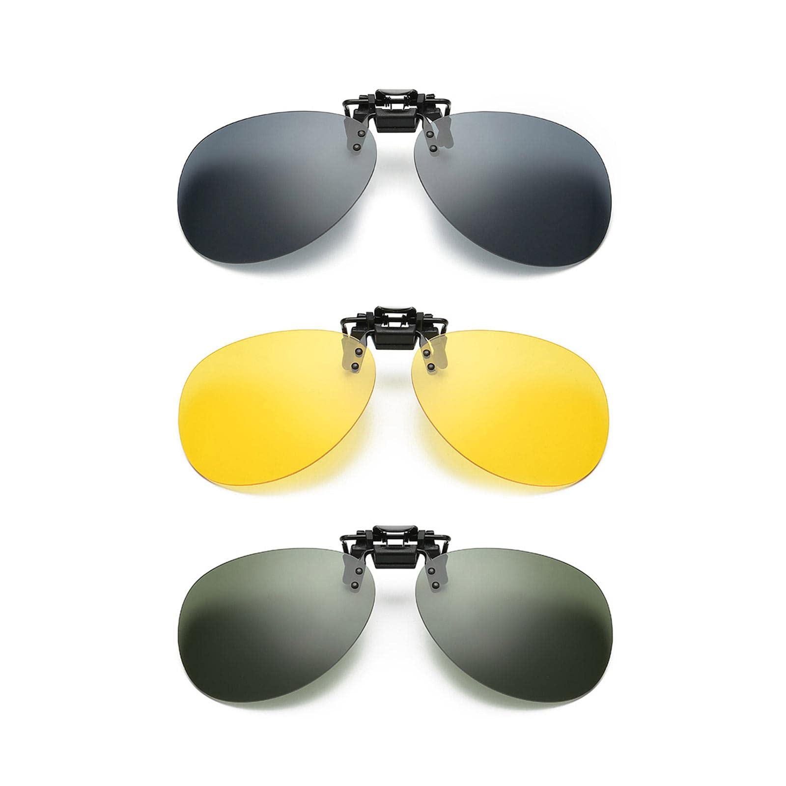 Polarized Clip-On Flip-Up Sunglasses for Men & Women - Over Prescription & Reading Glasses, Rimless UV Protection - Perfect for Driving, Outdoor Activities & Sports