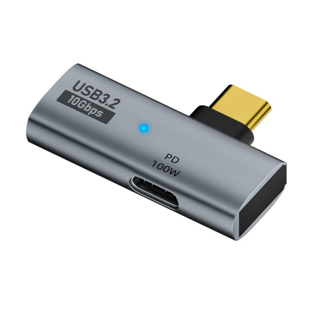 2-in-1 USB C to USB 3.2 Adapter with 100W PD Charging - USB C Male to USB 3.2/USB C Female Converter for Fast Charging & High-Speed Data Transfer - Compatible with MacBook, iPad Pro, Galaxy S22 & More