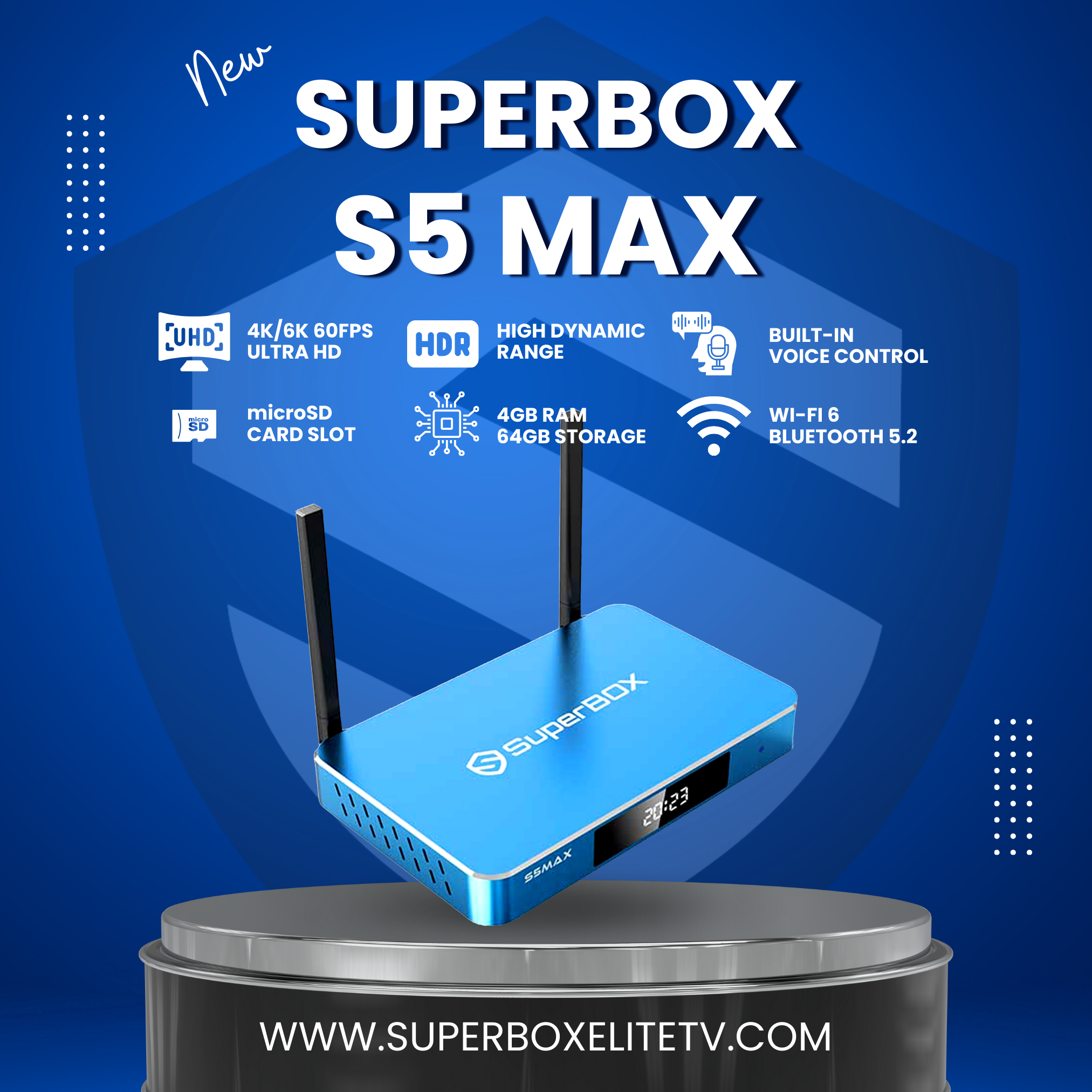 SuperBox S5 Max Streaming Media Player - 4K Ultra HD Smart TV Box with Android 10.0, WiFi, Bluetooth - Perfect for Home Theater, Netflix, Hulu, and Gaming Entertainment
