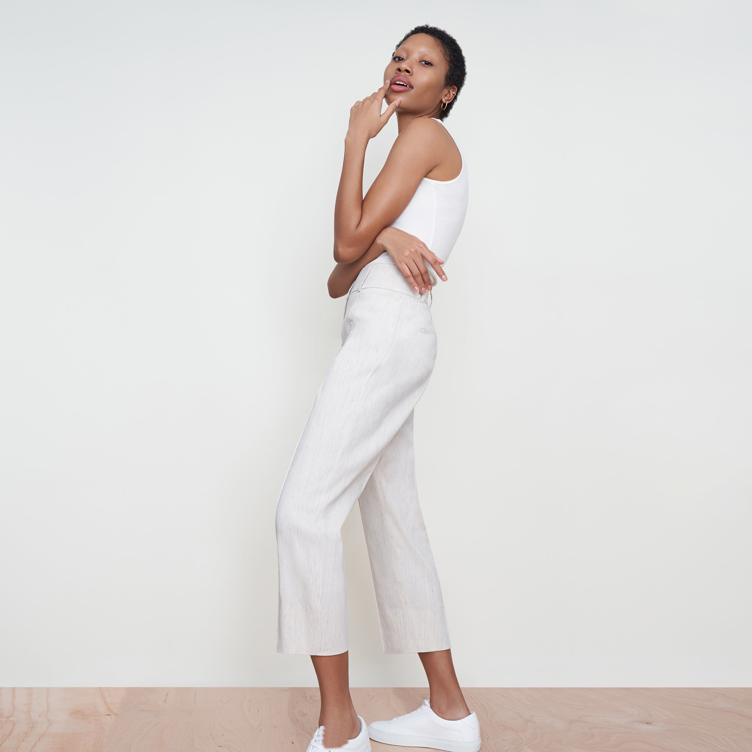 Chester Pant - Slubbed Stretch Linen Pants for Women | Natural Color | Comfortable Casual Wear for Office & Weekend Outings