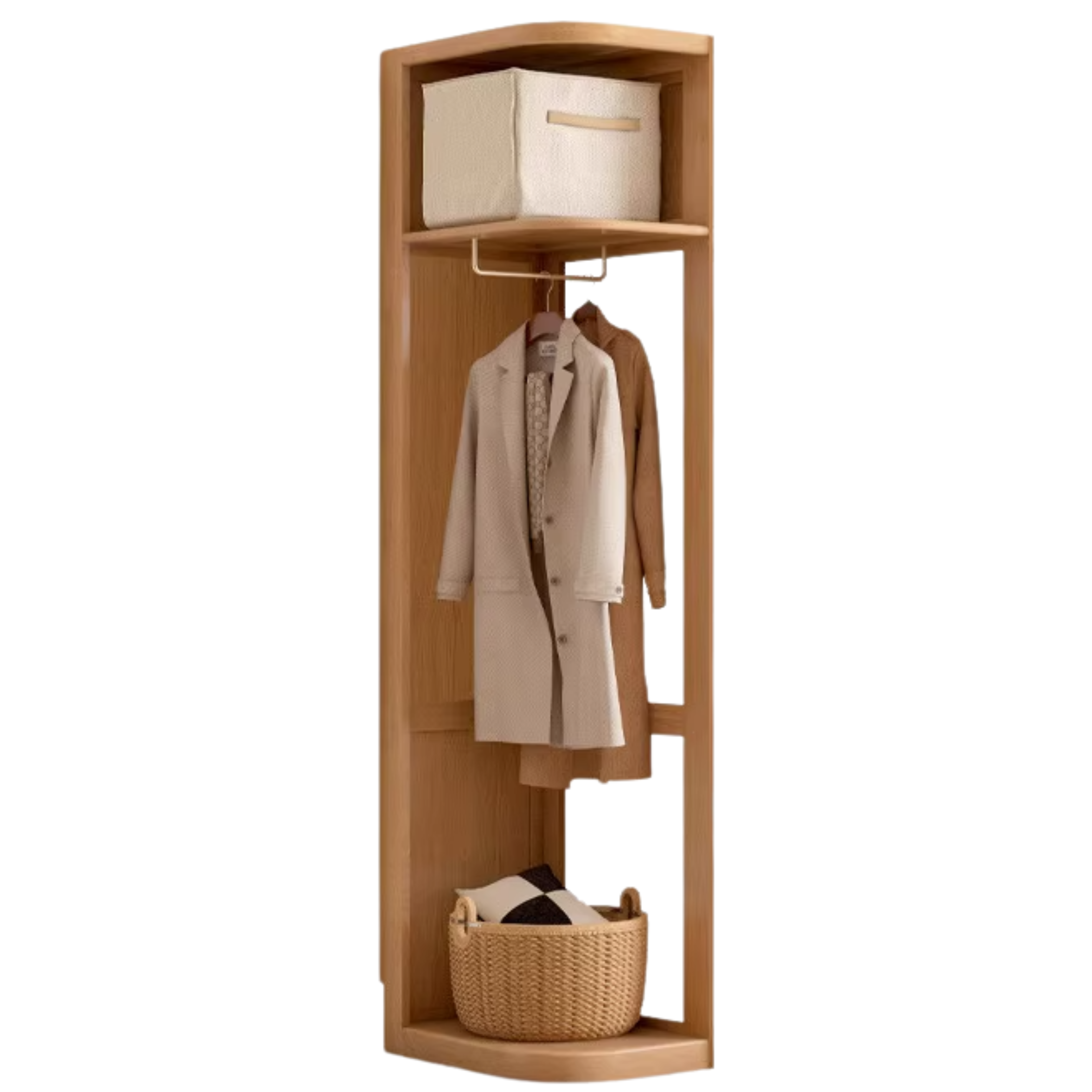 15.7x24.4x78.7 inch / 40x62x200 cm / Natural Wood color / left corner cabinet