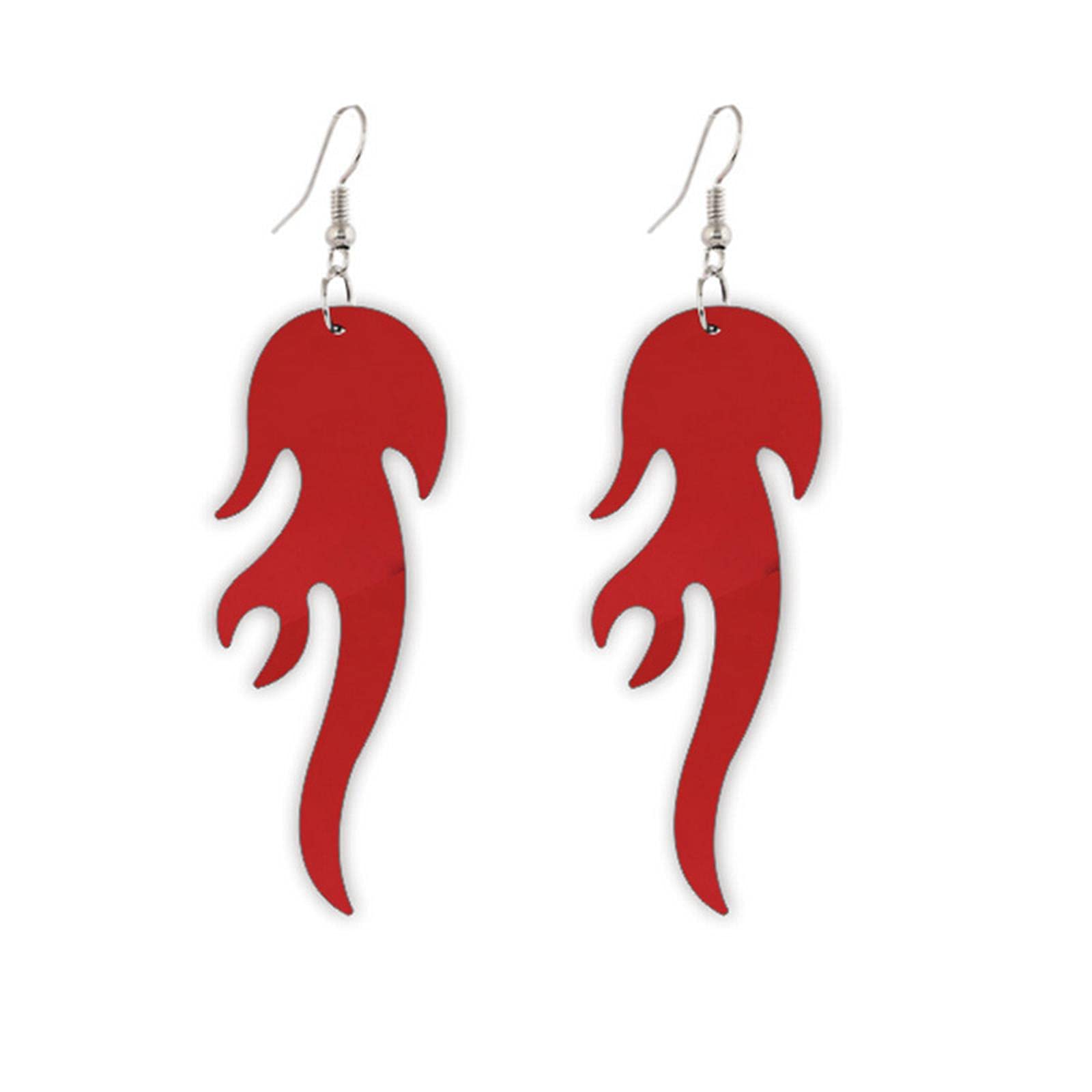 Transparent Acrylic Resin Flame Dangle Earrings - Dainty Multicolor Punk Rock Hip Hop Jewelry for Women & Girls | Perfect for Concerts, Parties & Gothic Fashion