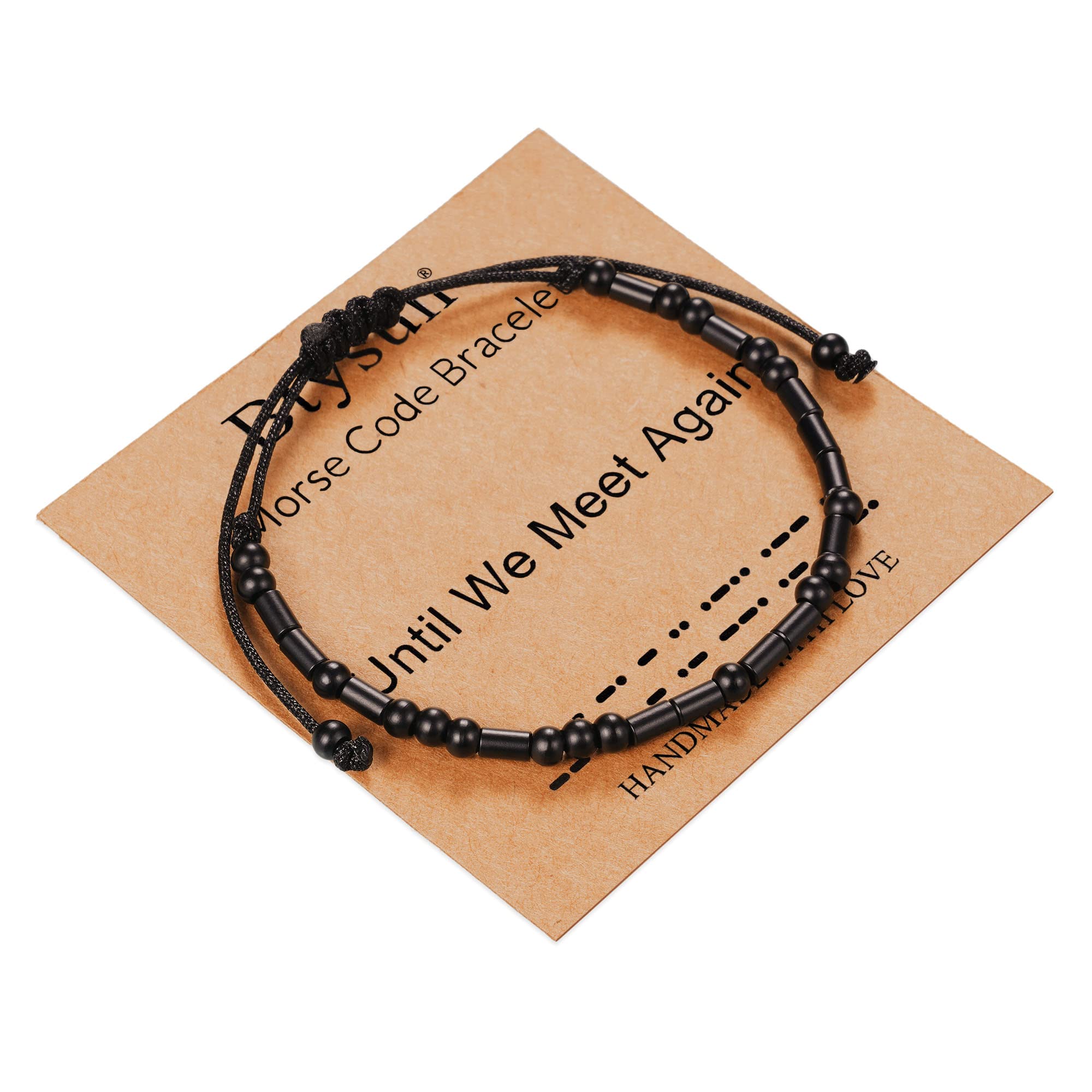Morse Code Bracelet for Women & Men - Adjustable Black Braided Leather Inspirational Gift for Her, Sister, Mom, Daughter, Best Friend - Birthday, Christmas Jewelry - Perfect for Daily Wear & Special Occasions