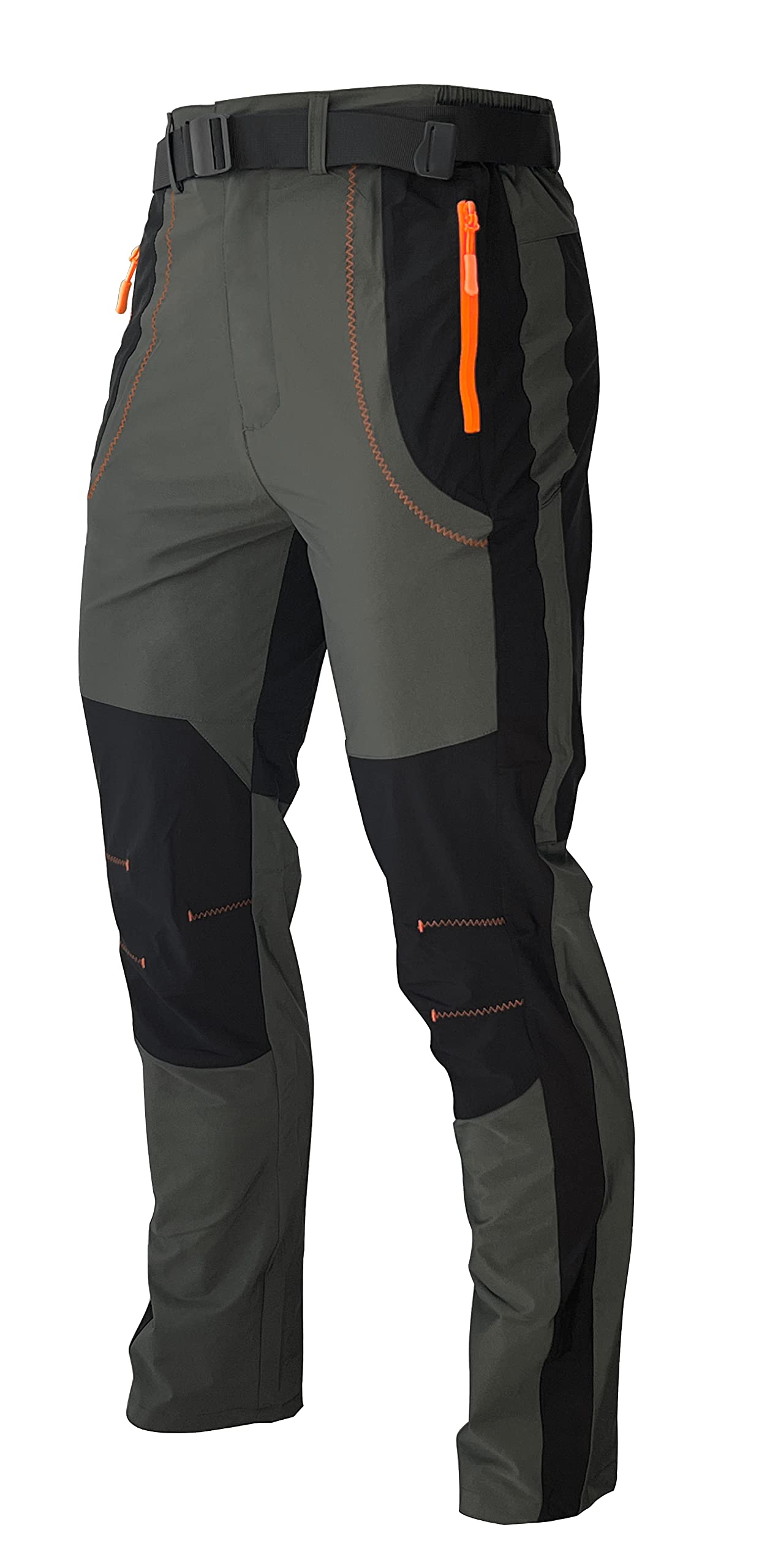 **Men's Quick-Dry Hiking Cargo Pants - Water Resistant, Lightweight & Breathable Outdoor Pants with Zipper Pockets for Mountain Climbing, Camping & Work**