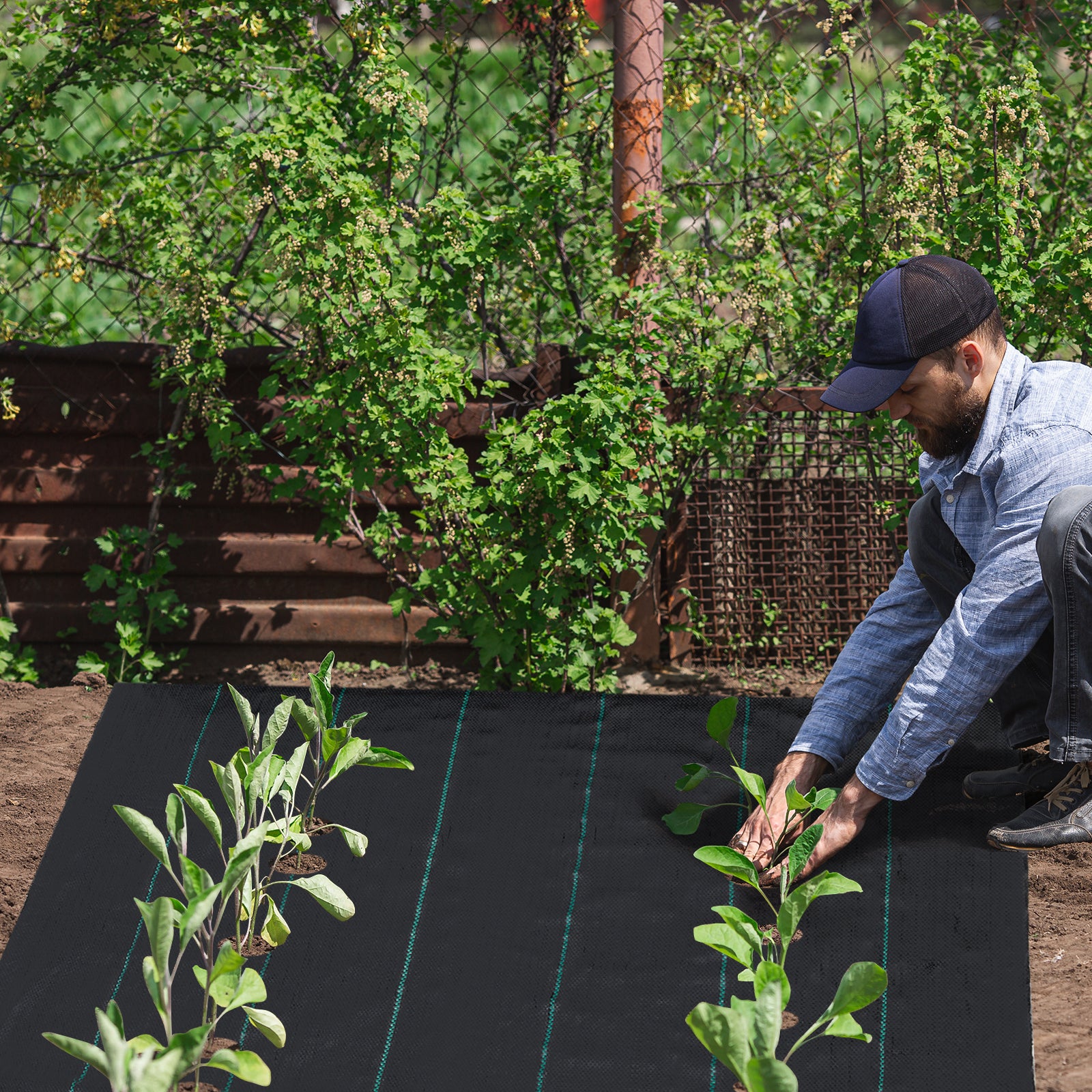GARVEE 3-Pack 300 FT Weed Barrier Fabric - Heavy Duty 3.24oz Landscape Fabric for Gardening | Weed Block Ground Cover for Greenhouse, Yard, Flower Beds & Gardens | Perfect for Weed Control & Soil Protection