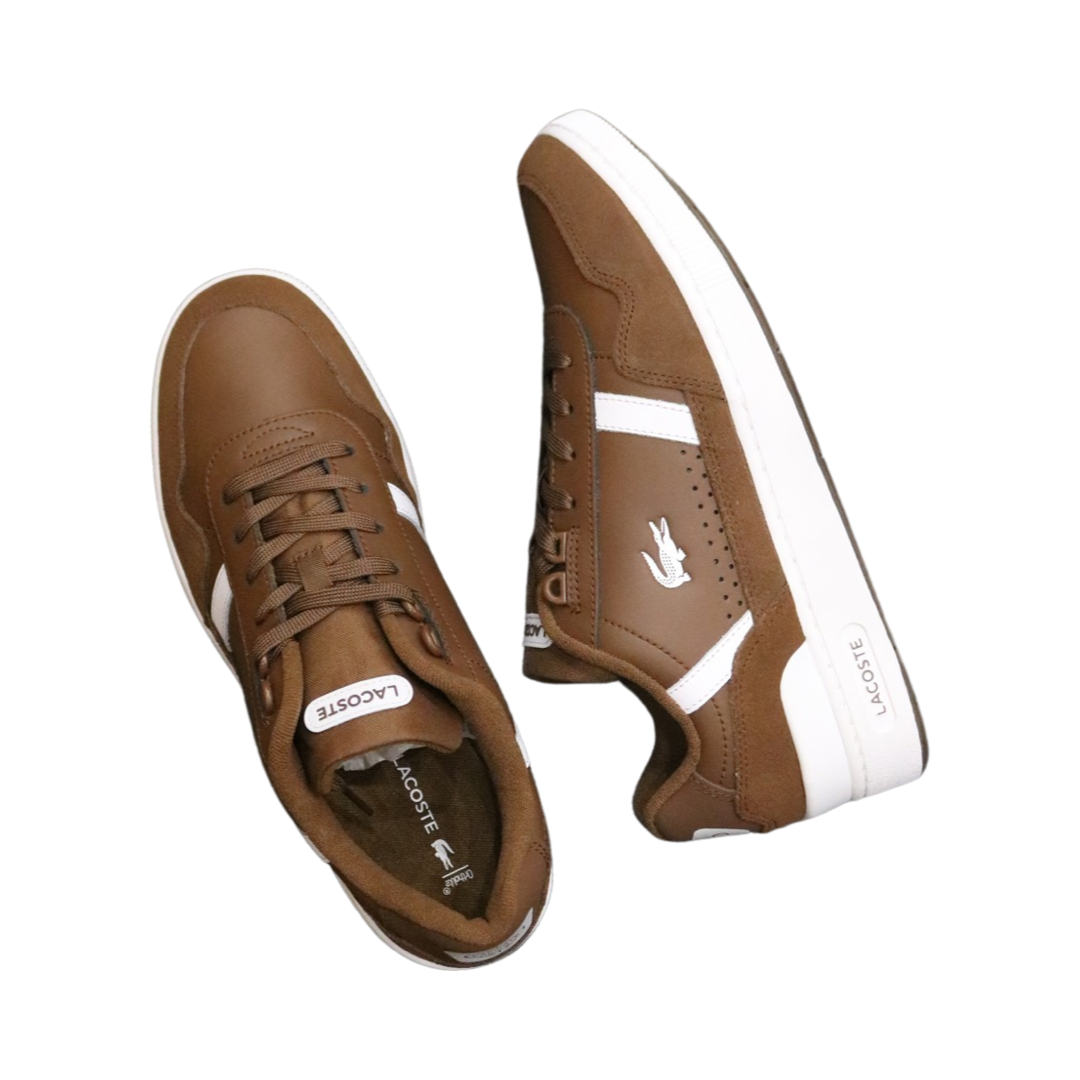 Lacoste T Clip 223 Sunglasses - Dark Brown & Off White Aviator Style for Men & Women | Perfect for Driving, Beach, and Outdoor Activities