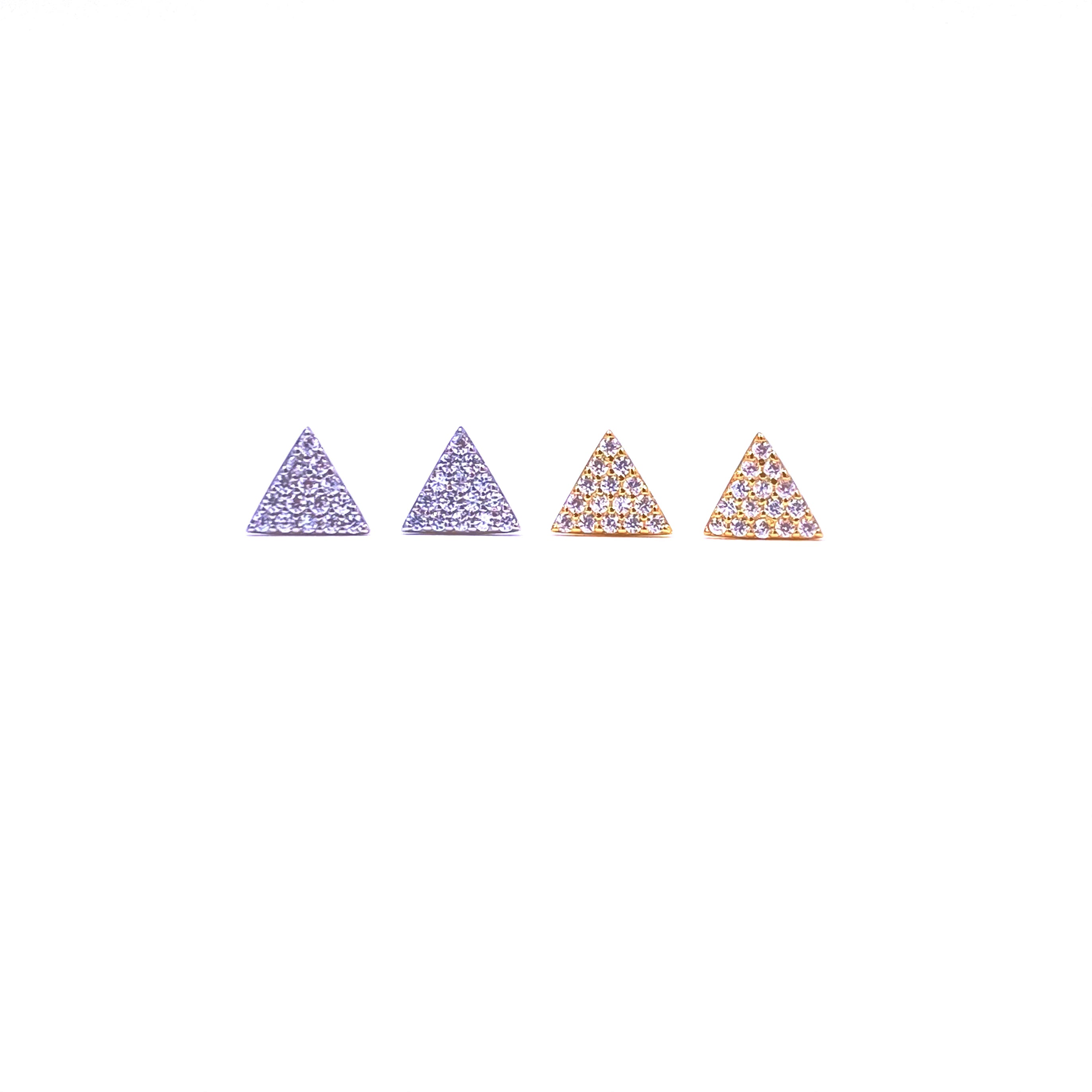 Ashley Gold Sterling Silver Triangle Cluster CZ Stud Earrings for Women - Elegant Cubic Zirconia Jewelry for Everyday Wear & Special Occasions