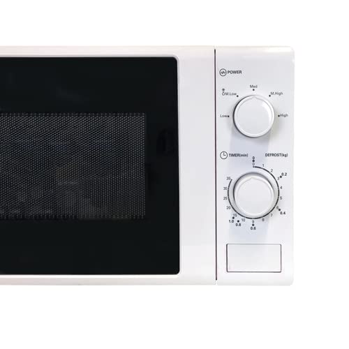 Igenix IG2071 Solo Manual Microwave Oven - 700W, 20L Capacity, 5 Power Levels & Defrost Function, 30-Minute Timer, White - Perfect for Small Kitchens, Dorms & Office Break Rooms