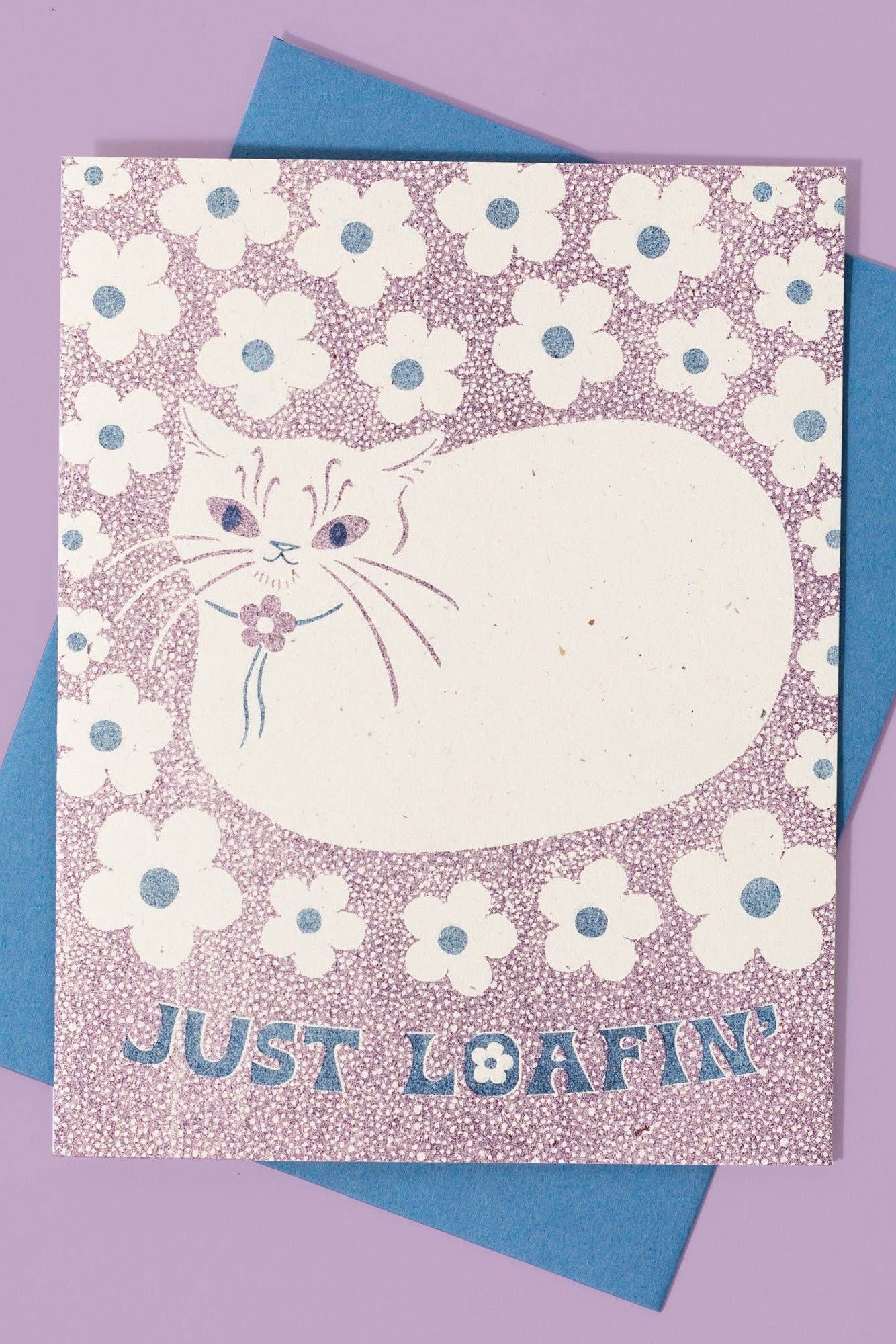 Just Loafin' Cat Greeting Card - Funny Cat Lover Birthday Card with Cute Loafing Cat Design - Perfect for Cat Owners, Birthday Gifts & Humorous Greetings