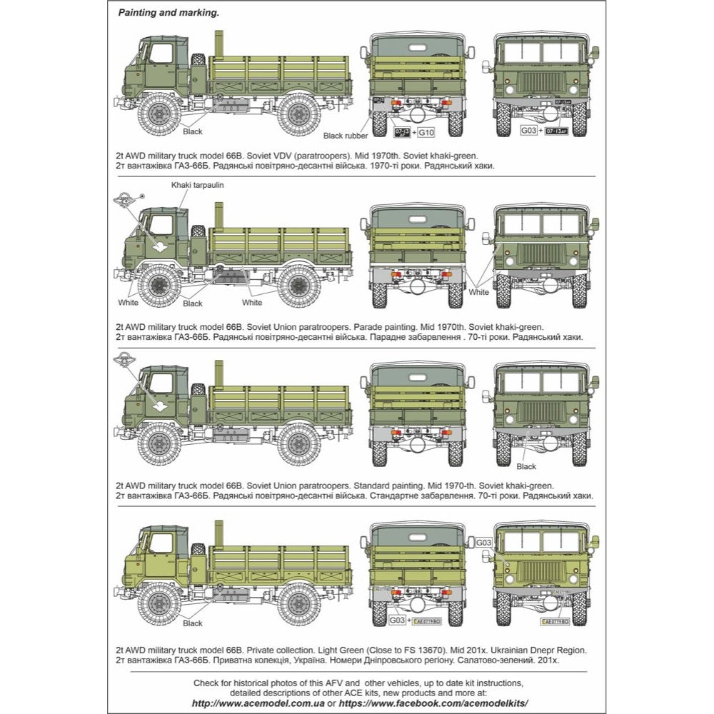 1/72 Scale Russian GAZ-66B Military Air Portable Truck Model Kit - ACE Models 72186 - Perfect for Military Dioramas, Wargaming & Collectors