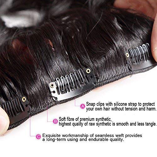 Premium Synthetic Hair Extensions for Women - 20-24 Inch Curly Medium Brown Clip-in Hairpiece (5 Clips) - Perfect for Daily Styling, Parties & Special Occasions