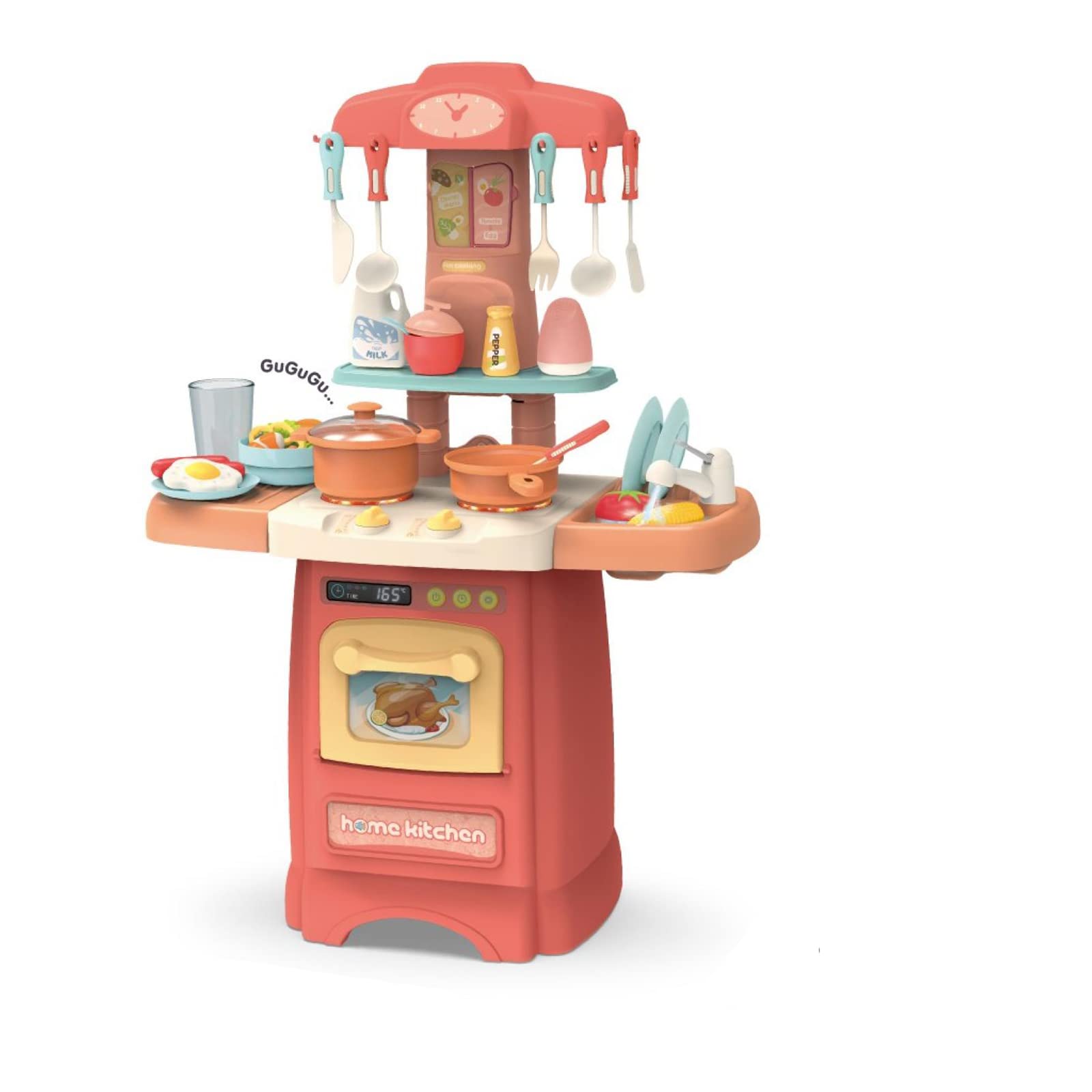 PerfectBot Kids Pretend Kitchen Playset - Realistic Cooking & Water Boiling Sounds, Interactive Role Play Toy for Toddlers & Preschoolers (Boys & Girls) - Indoor & Outdoor Play, Birthday Gift, Learning Fun