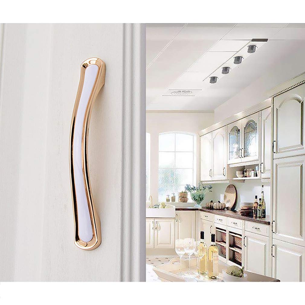 6 Pack - Shiny Gold Cabinet Handles, Modern Polished Dresser Pulls, 5