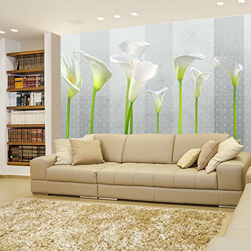 Arum Lilies With Gray Striped Heart Background