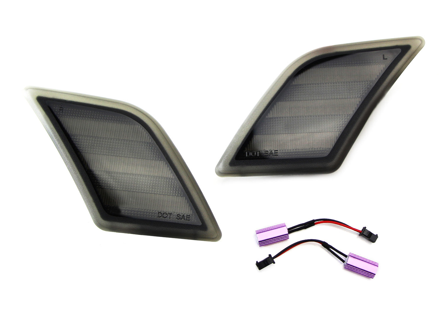 Euro Smoked Lens White LED Side Marker Lights for 2008-2011 Mercedes W204 C250 C300 - Upgrade Your Car's Style & Safety for Night Driving