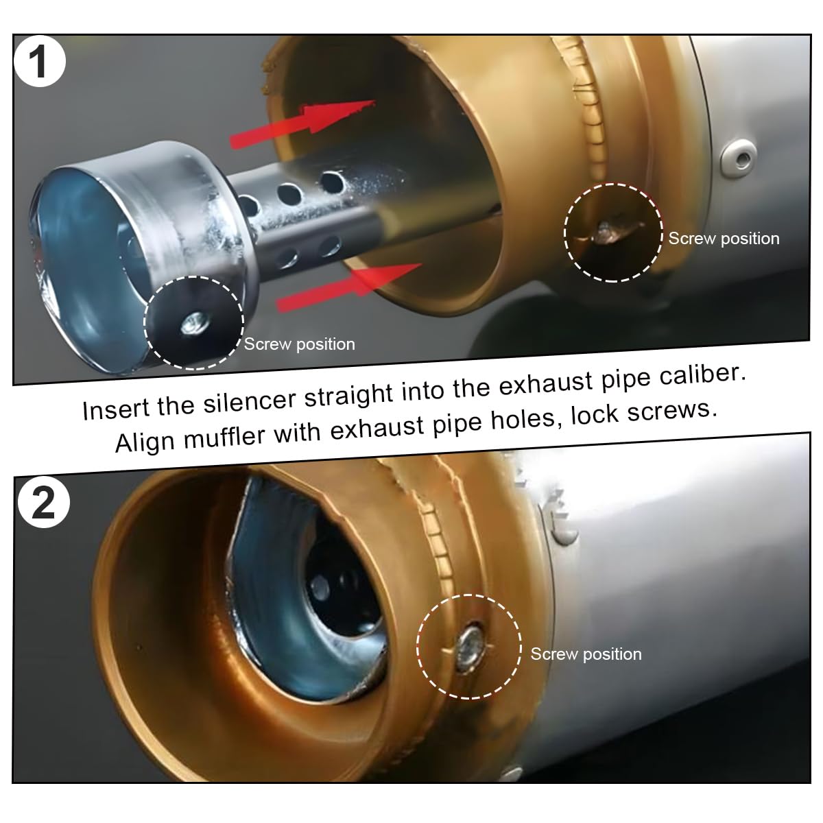 Stainless Steel Motorcycle Exhaust Muffler - 45mm Universal Fit for Enhanced Sound Performance