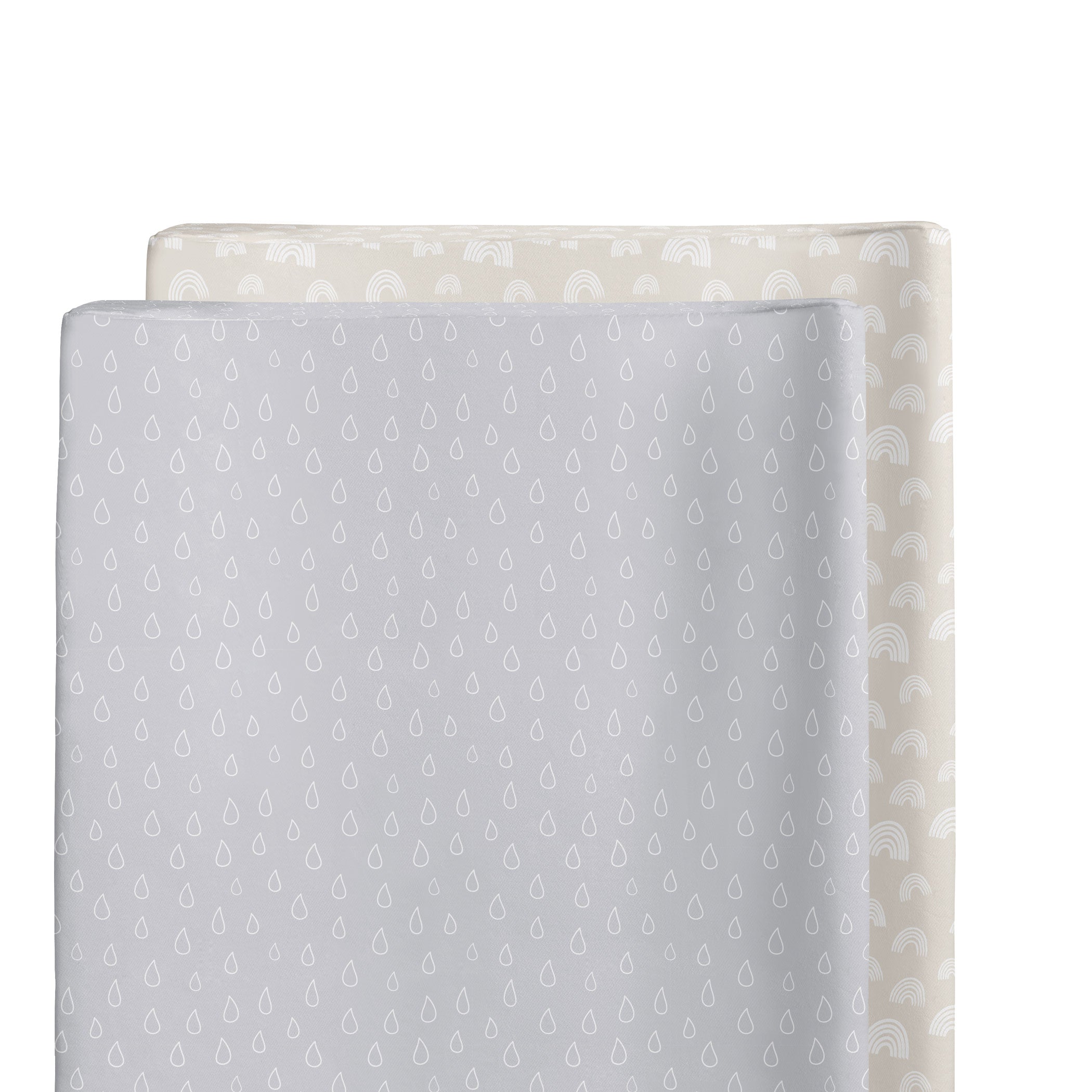 Nordic 2-Pack Waterproof Changing Pad Covers - Soft Grey & Sand Colors for Baby Nursery | Ideal for Diaper Changing Tables, Cribs & Travel Use