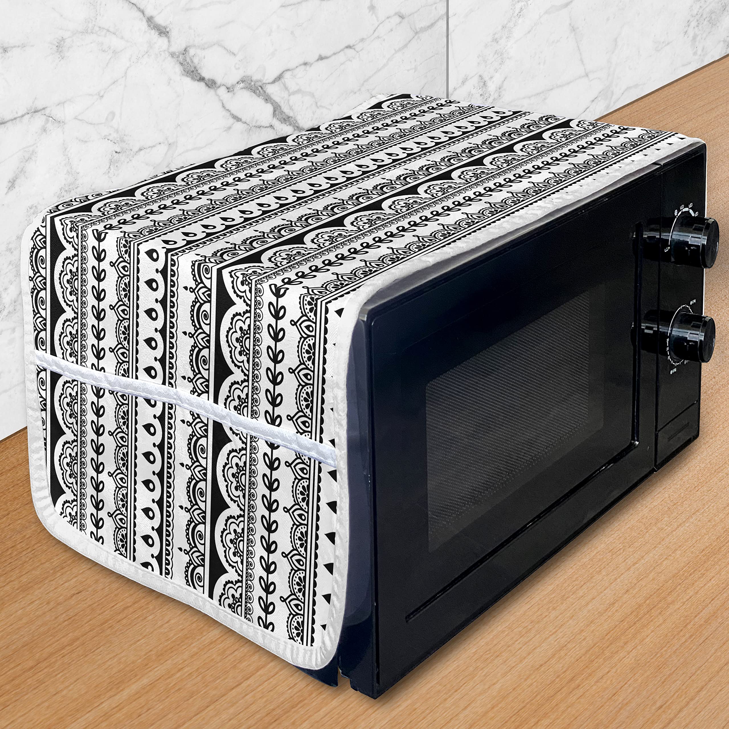 Ambesonne Tribal Microwave Oven Cover - Water Resistant Kitchen Organizer with Pockets, 36