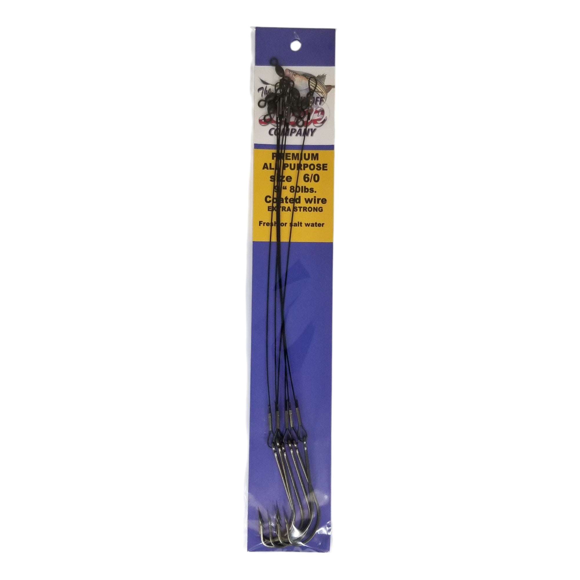9-Pack Vinyl Coated 80 lb. Wire Fishing Leaders Size 6/0 - Saltwater & Freshwater Fishing for Pike, Musky, Shark - Corrosion Resistant Steel Wire with Loop Ends