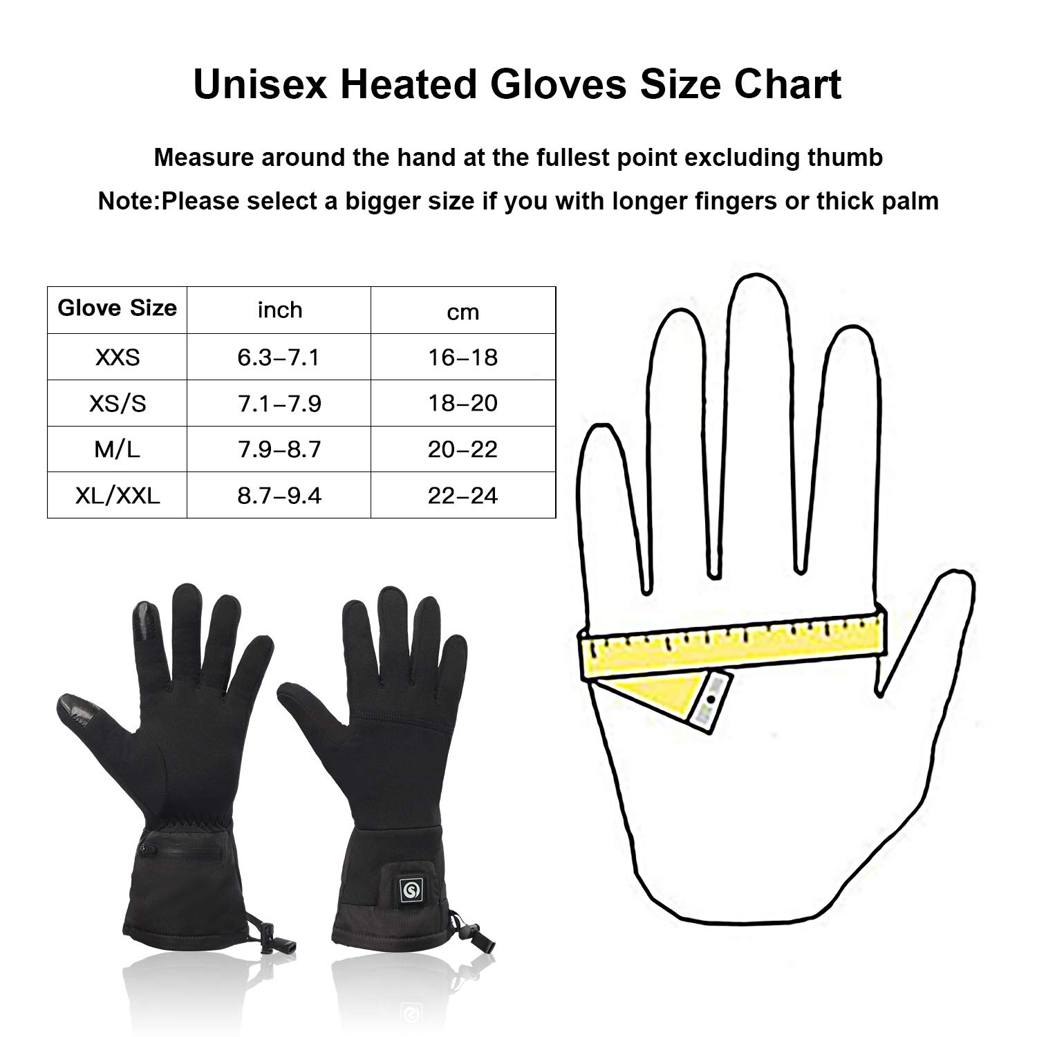 Rechargeable Electric Heated Glove Liners for Men & Women - Battery-Powered Hand Warmers for Camping, Hiking, Skiing & Winter Outdoor Activities