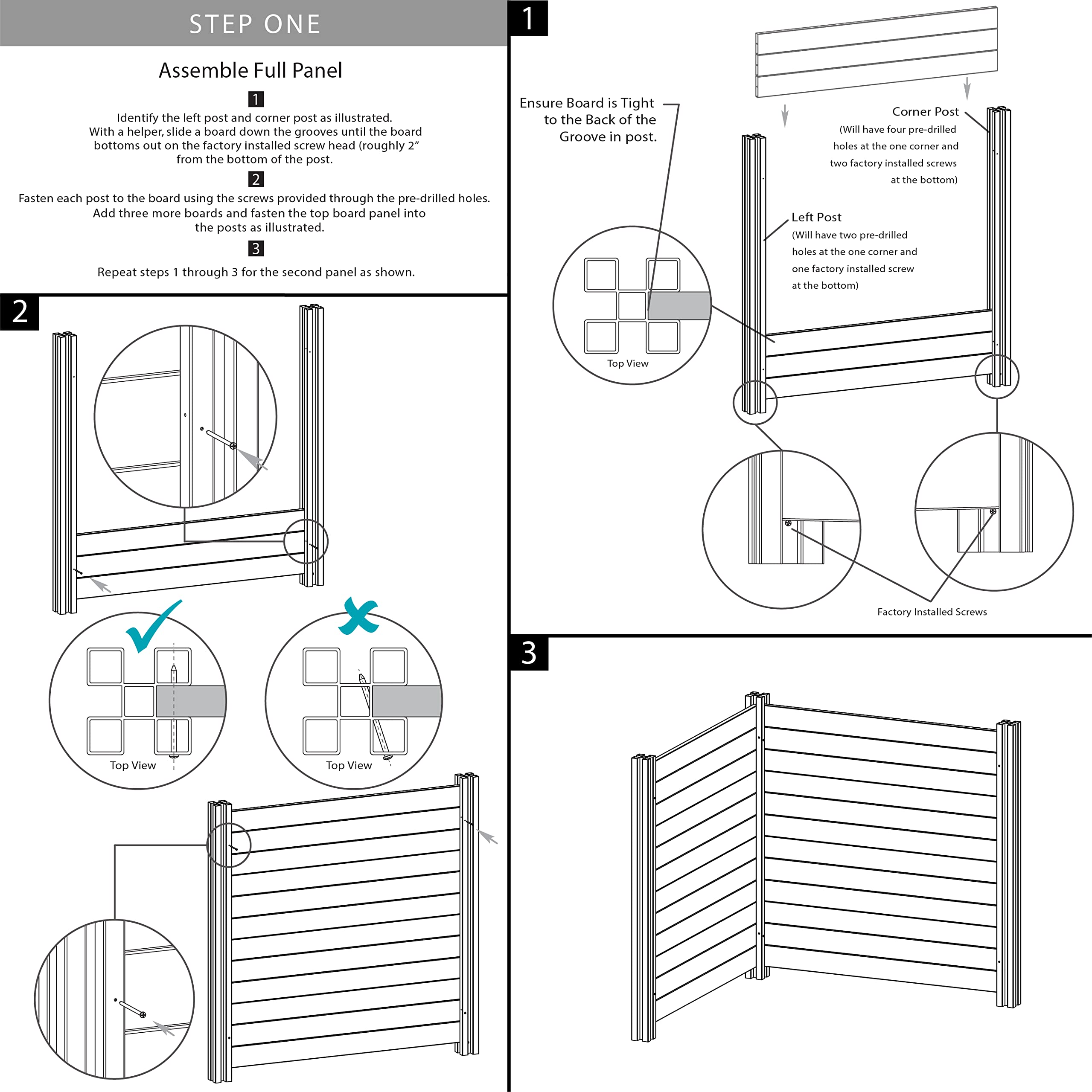 4ft x 4ft White Vinyl Privacy Screen Fence - 2 Panel No Dig Outdoor Enclosure for AC Units, Trash Cans & Pool Equipment | Durable Weatherproof Privacy Panels | Perfect for Backyard, Patio & Garden Privacy Solutions (Model ZP19014)
