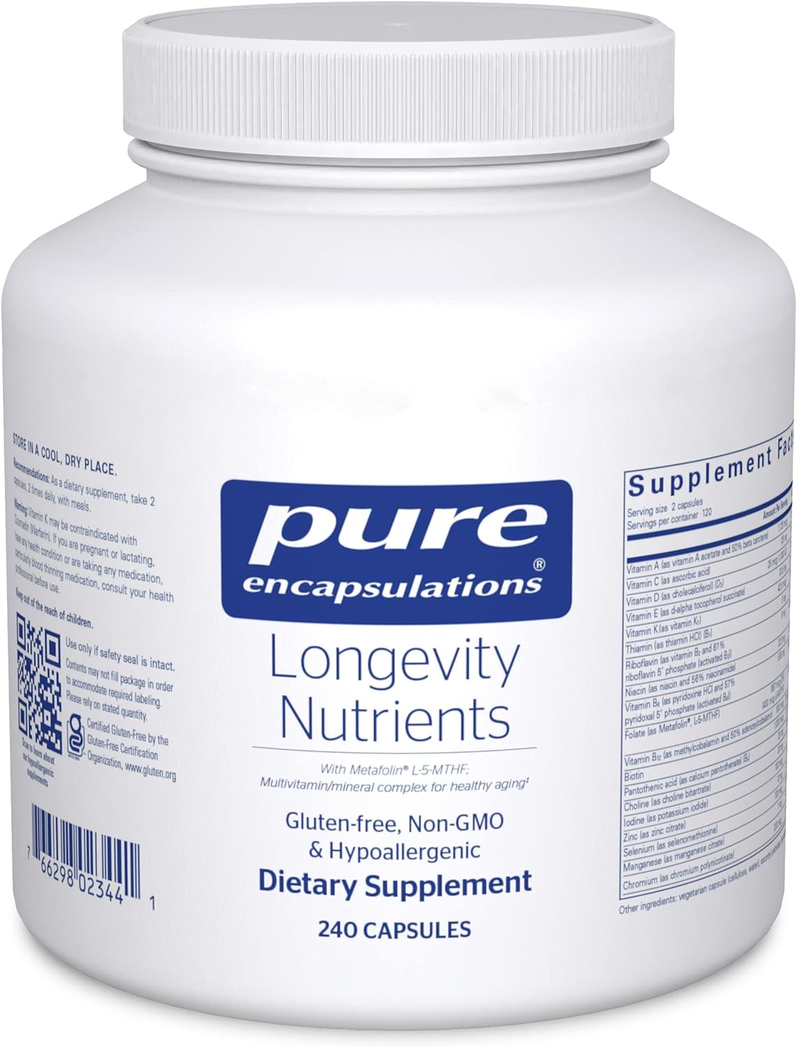 Pure Encapsulations Longevity Nutrients Supplement - Anti-Aging Vitamins for Cellular Health & Wellness - Supports Healthy Aging for Men and Women