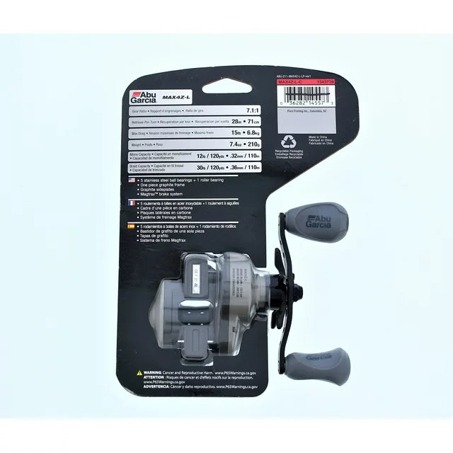 Abu Garcia Max Z Low Profile Baitcast Reel 1543739 - Smooth & Lightweight Fishing Reel for Bass, Walleye & Freshwater Fishing