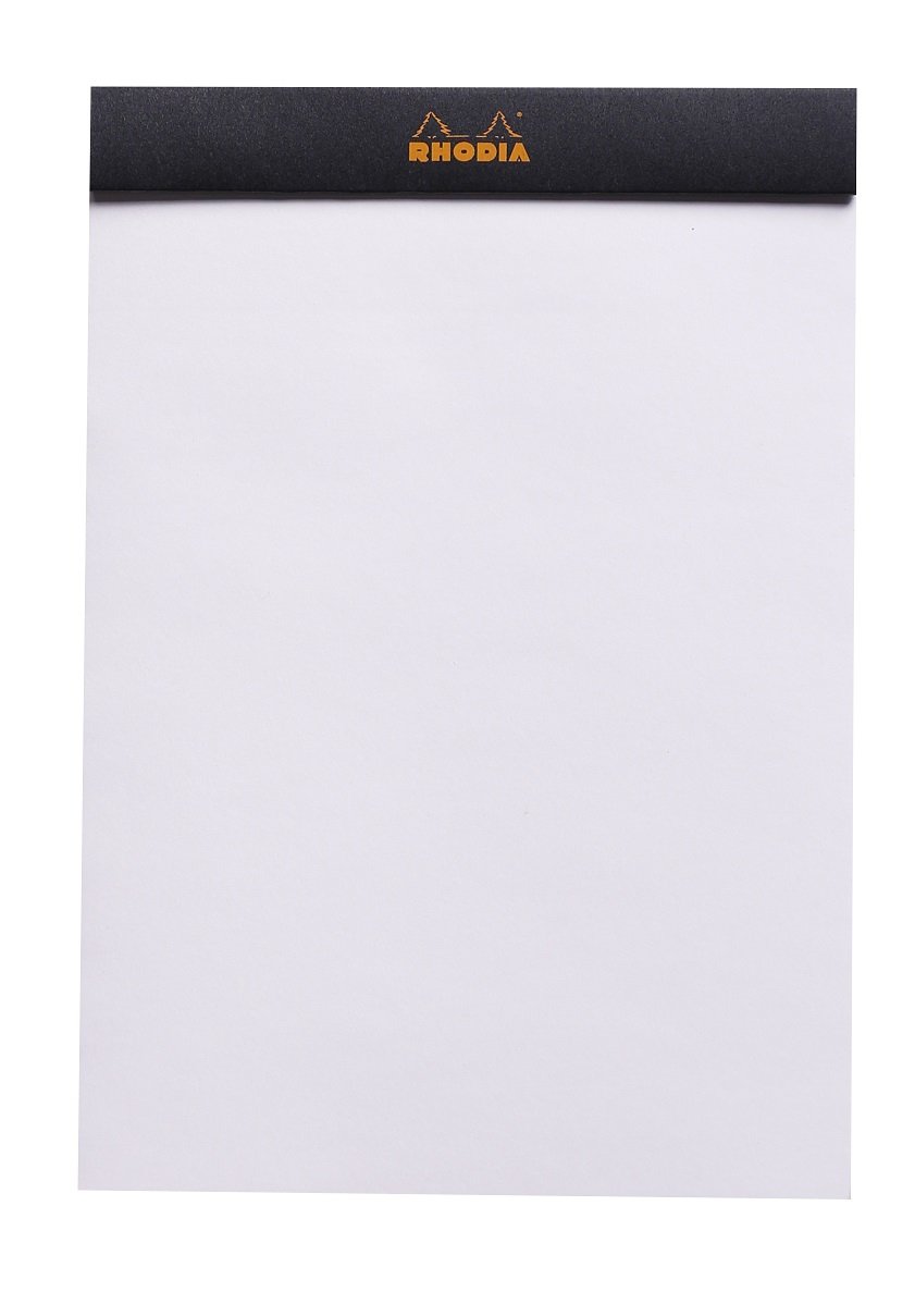 Rhodia Staplebound Notepads - 80 Blank Sheets, 6 x 8.25 Inches, Black Cover - Premium Writing Notebook for Journaling, Sketching & Office Use