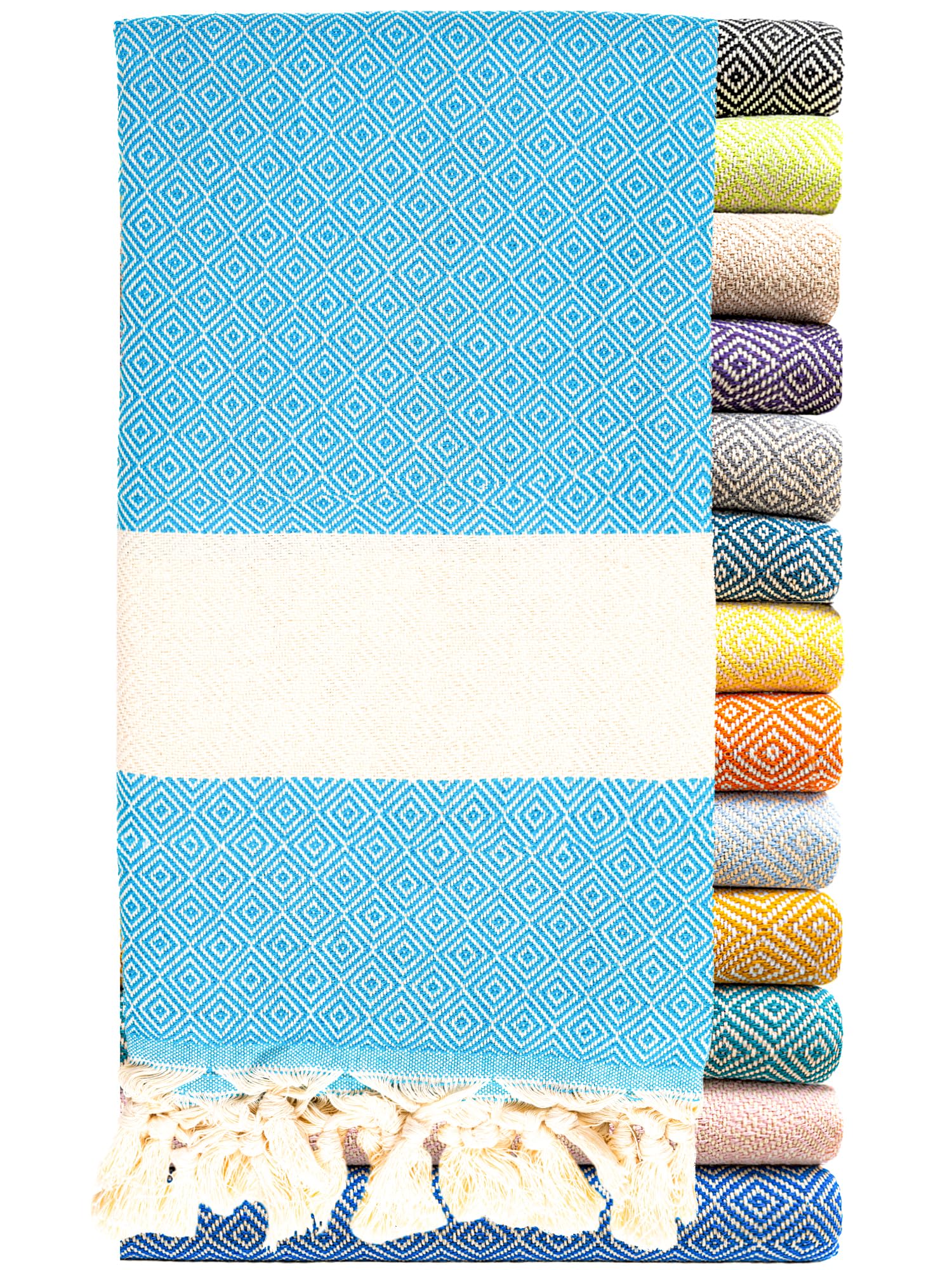Extra Large Turkish Beach Towel 40x71 Inches - 100% Cotton, Quick Dry & Sand Free - Oversized XL Travel Blanket for Pool, Beach & Vacation - Soft Cloud Sandproof Towel for Adults & Women | Perfect for Swimming, Sunbathing & Outdoor Activities