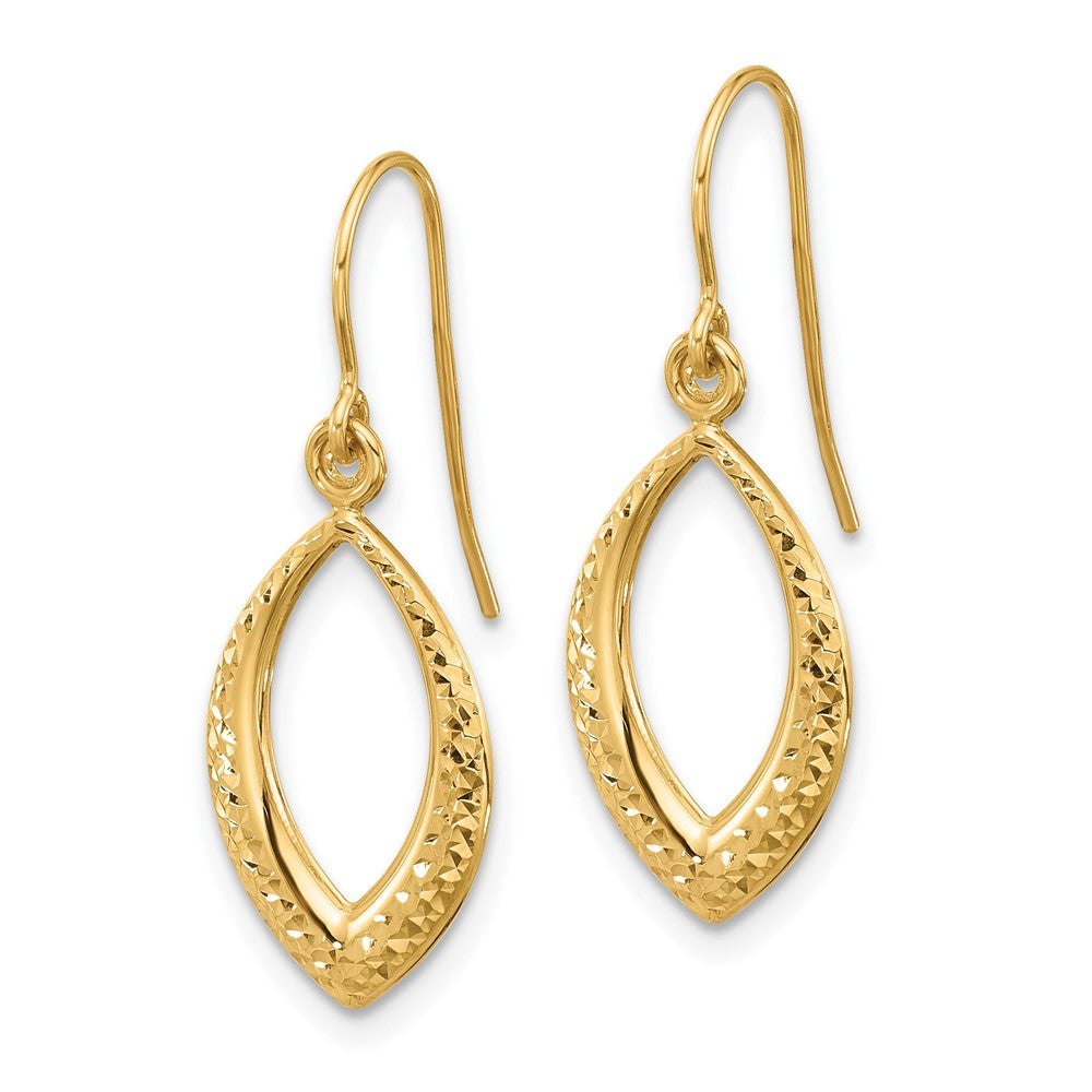 14K Gold Diamond Cut Dangle Earrings for Women - Elegant Drop Earrings for Parties, Weddings & Special Occasions | Model YE2180