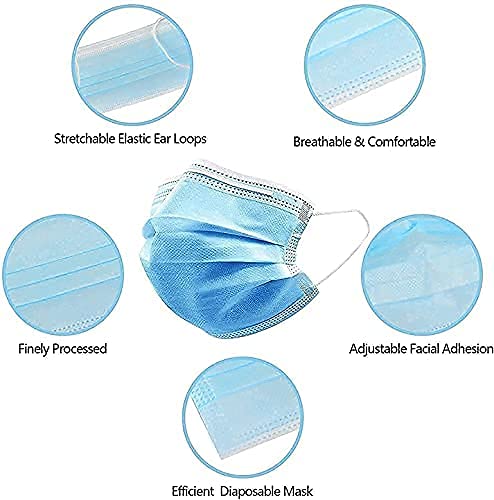Skarink 3-Ply Disposable Surgical Face Masks for Men & Women - Breathable Protective Blue Masks (50 Pack) | Ideal for Hospitals, Clinics, Travel & Daily Protection