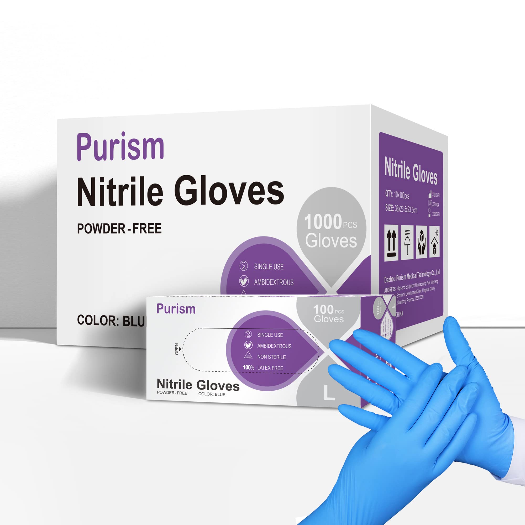 Daddy's Choice Premium Blue Nitrile Gloves - Latex Free, Powder Free, Disposable - 1000 Pack (10 Boxes of 100) - Ideal for Medical, Tattoo, Cleaning & Food Handling