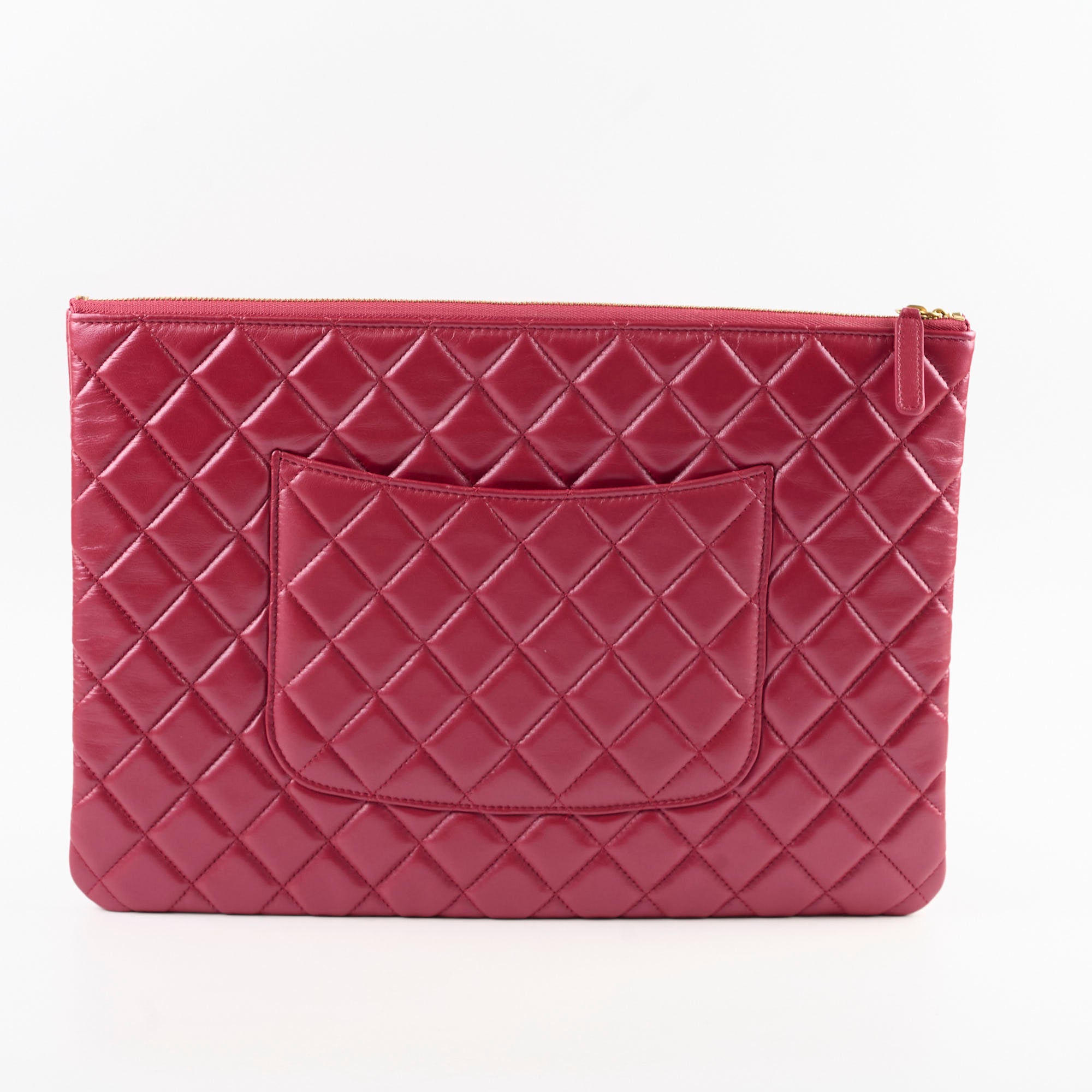 Chanel Red Lambskin O Case Clutch Bag - Luxury Designer Crossbody Wallet for Women | Perfect for Evening Parties, Date Nights & Special Occasions