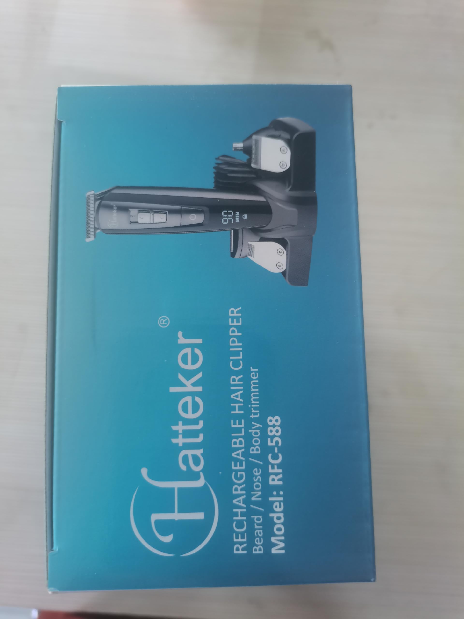 Hatteker Cordless Beard & Hair Trimmer for Men - Rechargeable USB Wet/Dry Clipper Kit with LED Display - Battery Powered Grooming Tool for Men, Women & Kids - Perfect for Home, Travel & Professional Use
