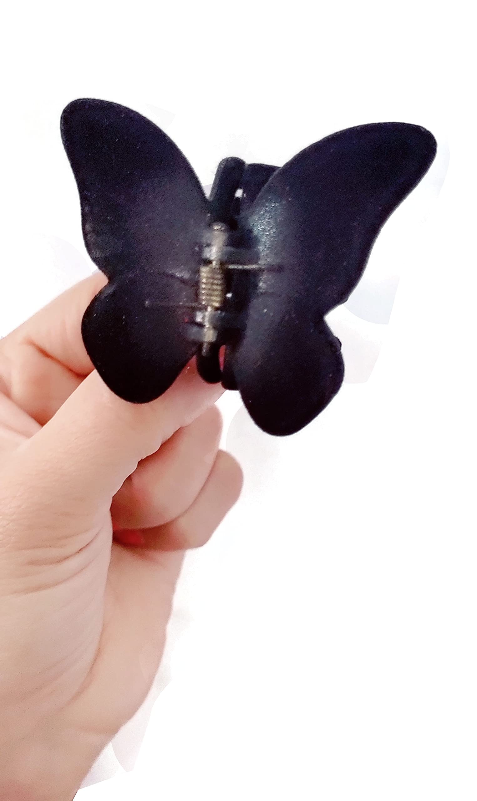 Kidzoo Large Lightweight No-Slip Hair Claw Clips for Women & Girls - Strong Quality Butterfly Clamps for Thin, Fine or Thick Hair (3-Piece Velvet Set) - Perfect for School, Work, Gym & Everyday Styling