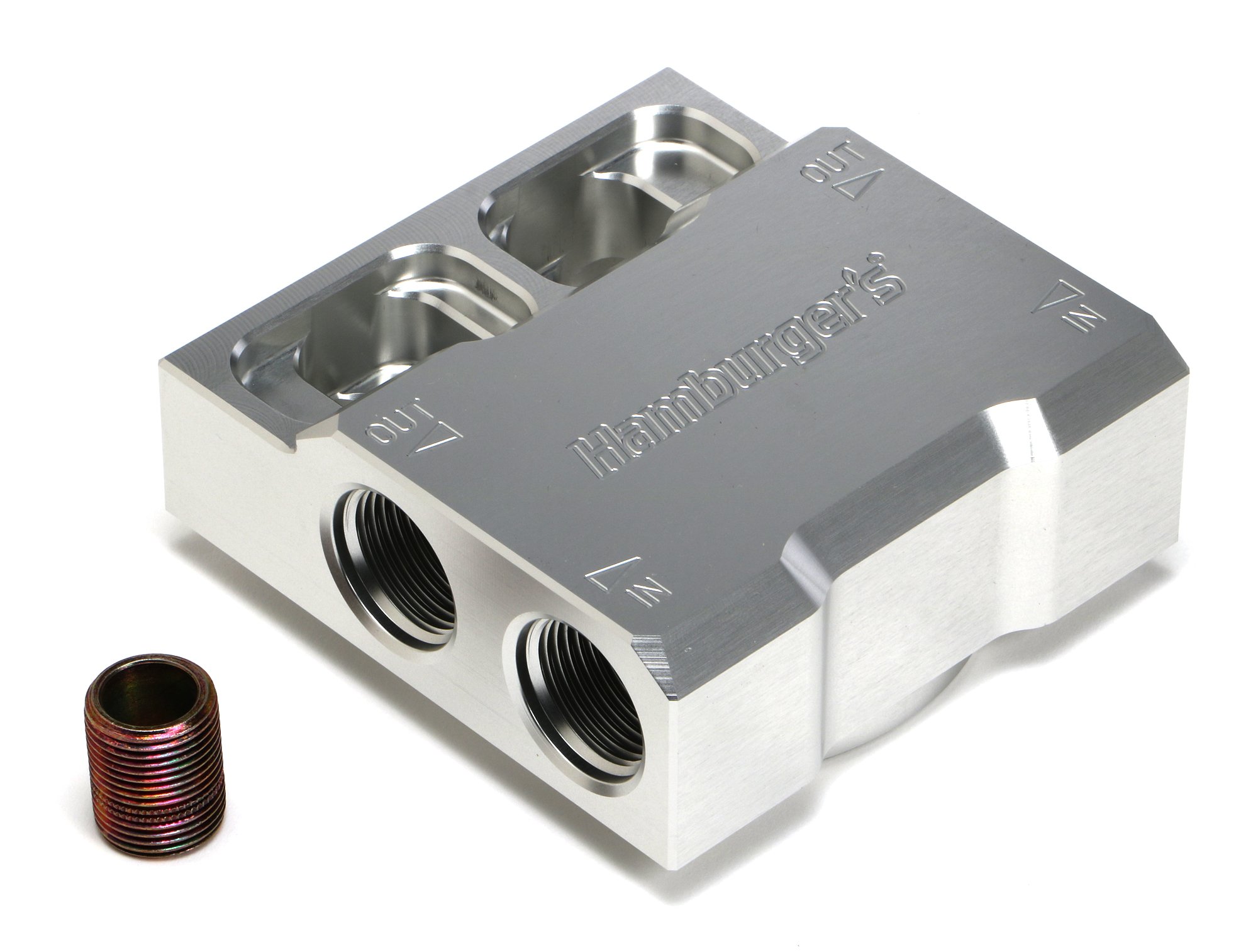 Trans-Dapt Performance 3303 Universal Single Aluminum Remote Oil Filter Base Kit - Compatible with HP4 Oil Filters - Perfect for Engine Upgrades & Performance Vehicles