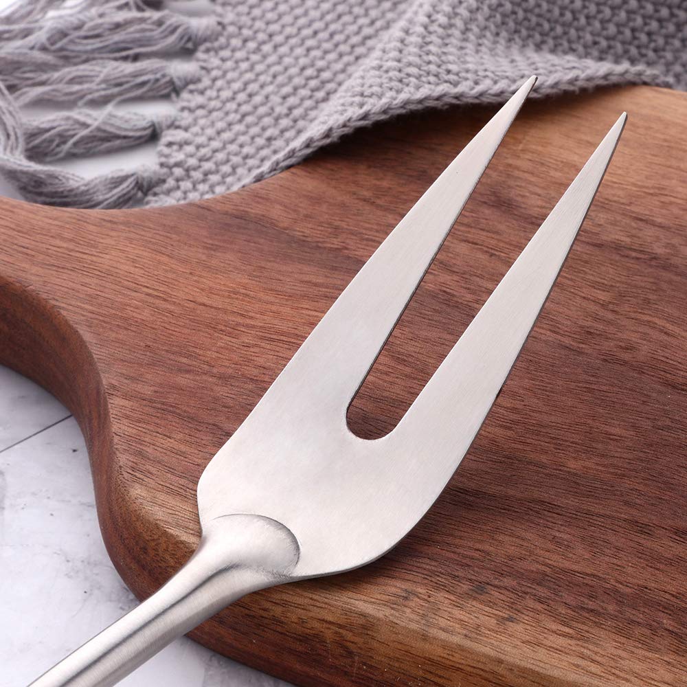 Premium Stainless Steel Fish Spatula & Serving Fork Set - 2-Piece BBQ Cooking Utensils with Long Heat-Resistant Handles - Perfect for Grilling, Flipping Fish, Serving Meats & Outdoor Cooking
