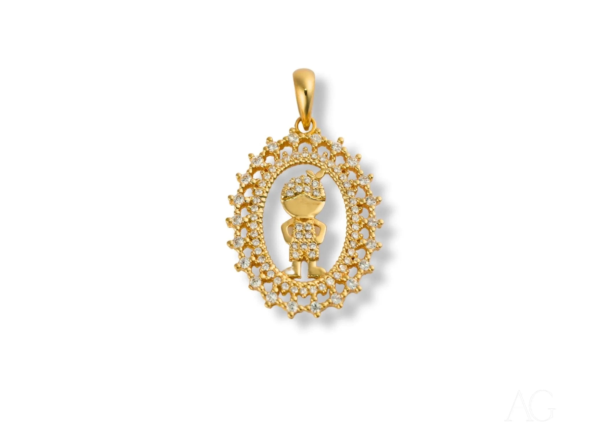18K Gold CZ Boy Pendant Necklace - Elegant Jewelry Gift for Men & Women | Perfect for Birthdays, Anniversaries & Special Occasions