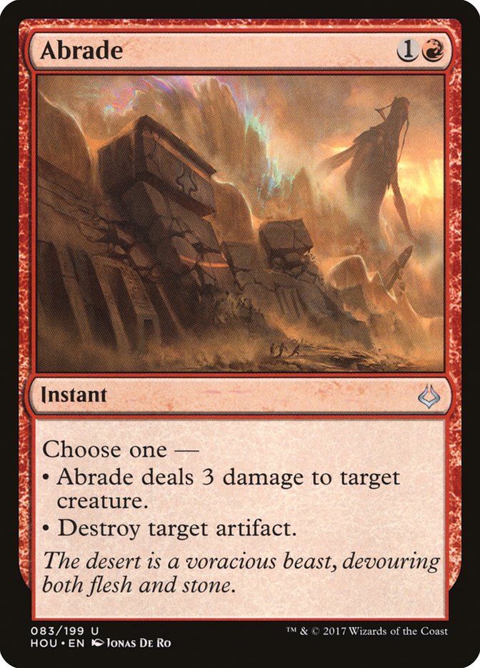 Abrade MTG Card - Hour of Devastation Expansion | Magic: The Gathering Burn Spell for Creature Removal - Perfect for Standard & Commander Decks