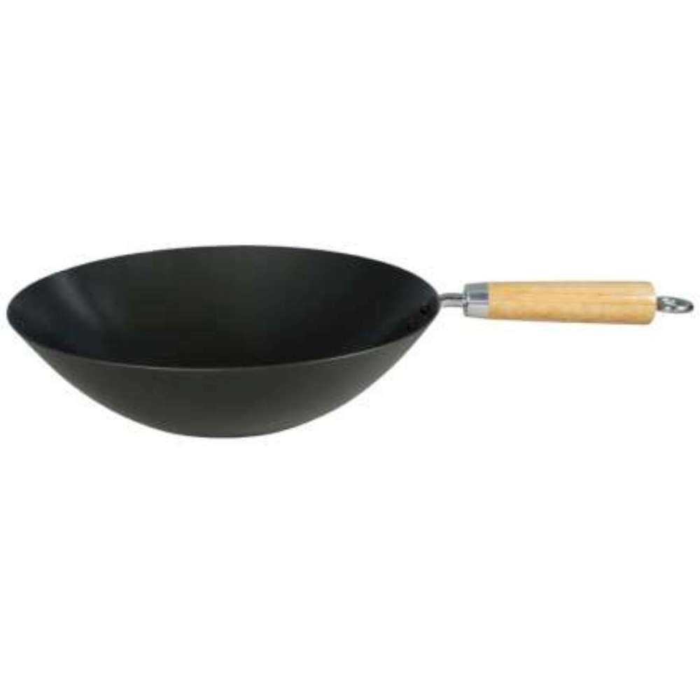 Best Dexam Heavy Gauge Non-Stick Carbon Steel Wok Pan - 30cm/12-inch for Stir Fry, Deep Frying & Asian Cooking | Professional Restaurant Quality