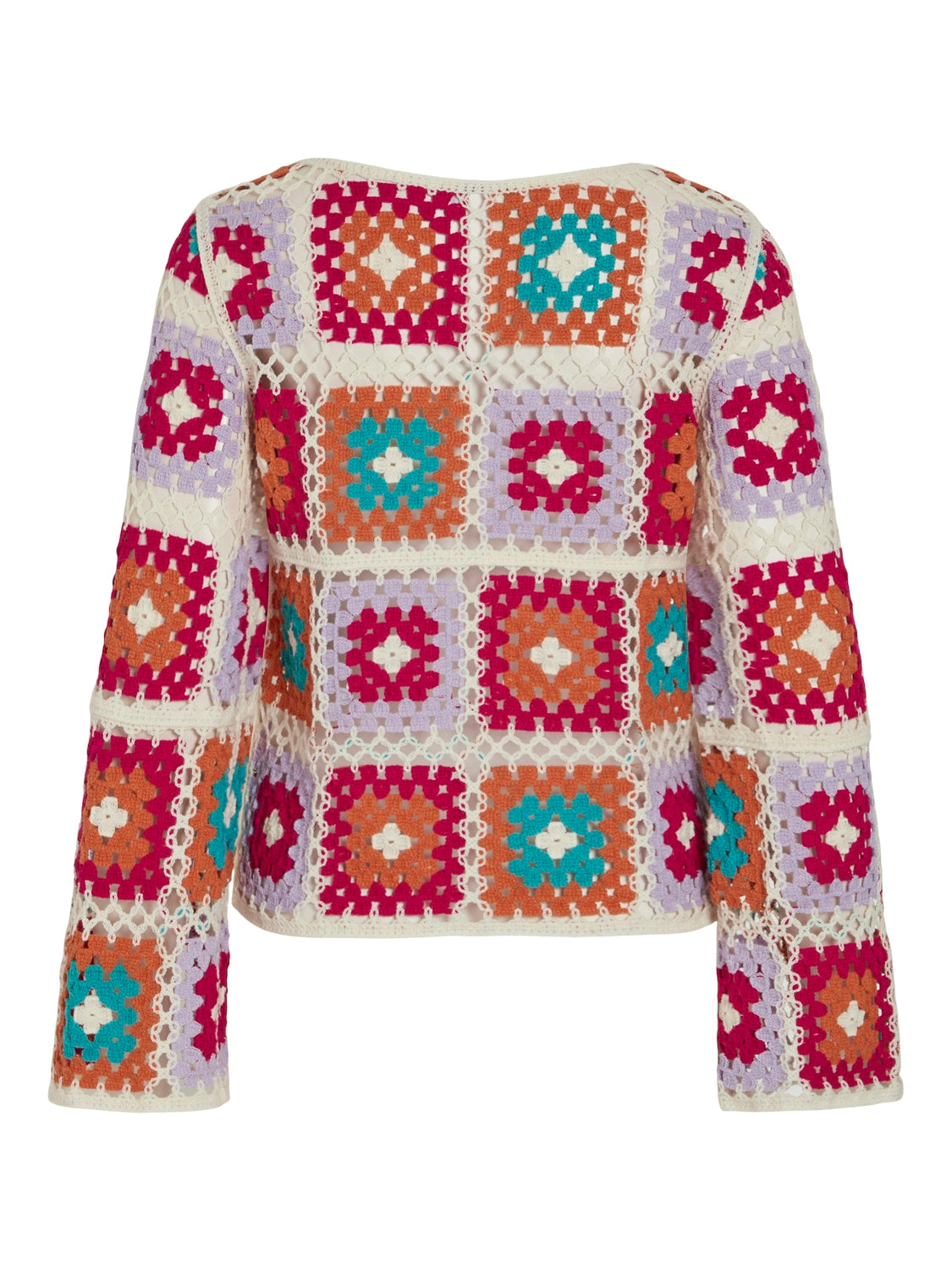 Leah Crochet Top for Women - Soft & Breathable Birch/Multicolor Summer Blouse | Boho Chic Beachwear, Casual Outfit, Festival Fashion