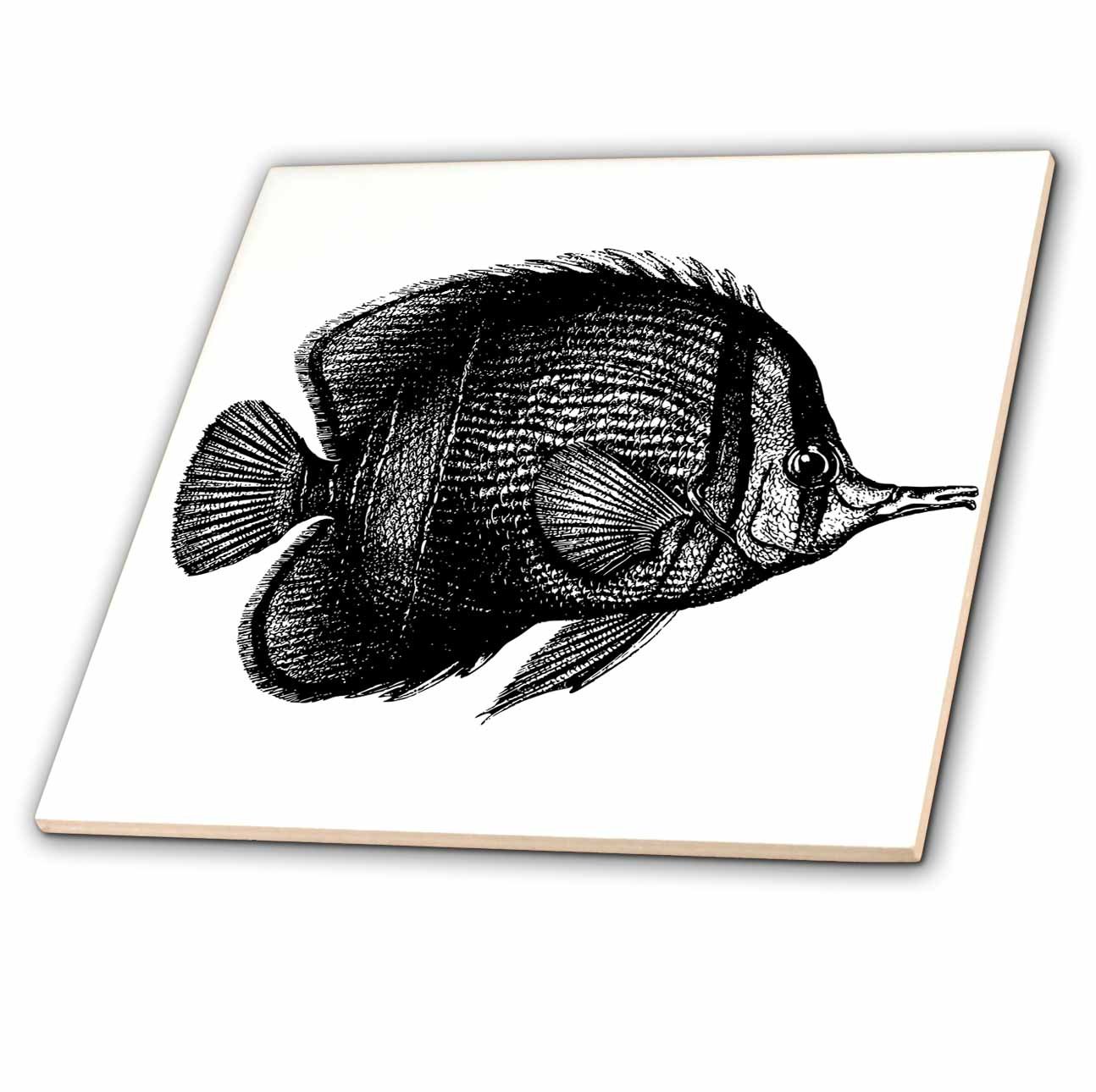3D Rose Exotic Tropical Fish Ceramic Tile - Colorful Handmade Wall Decor for Kitchen, Bathroom & Outdoor Spaces