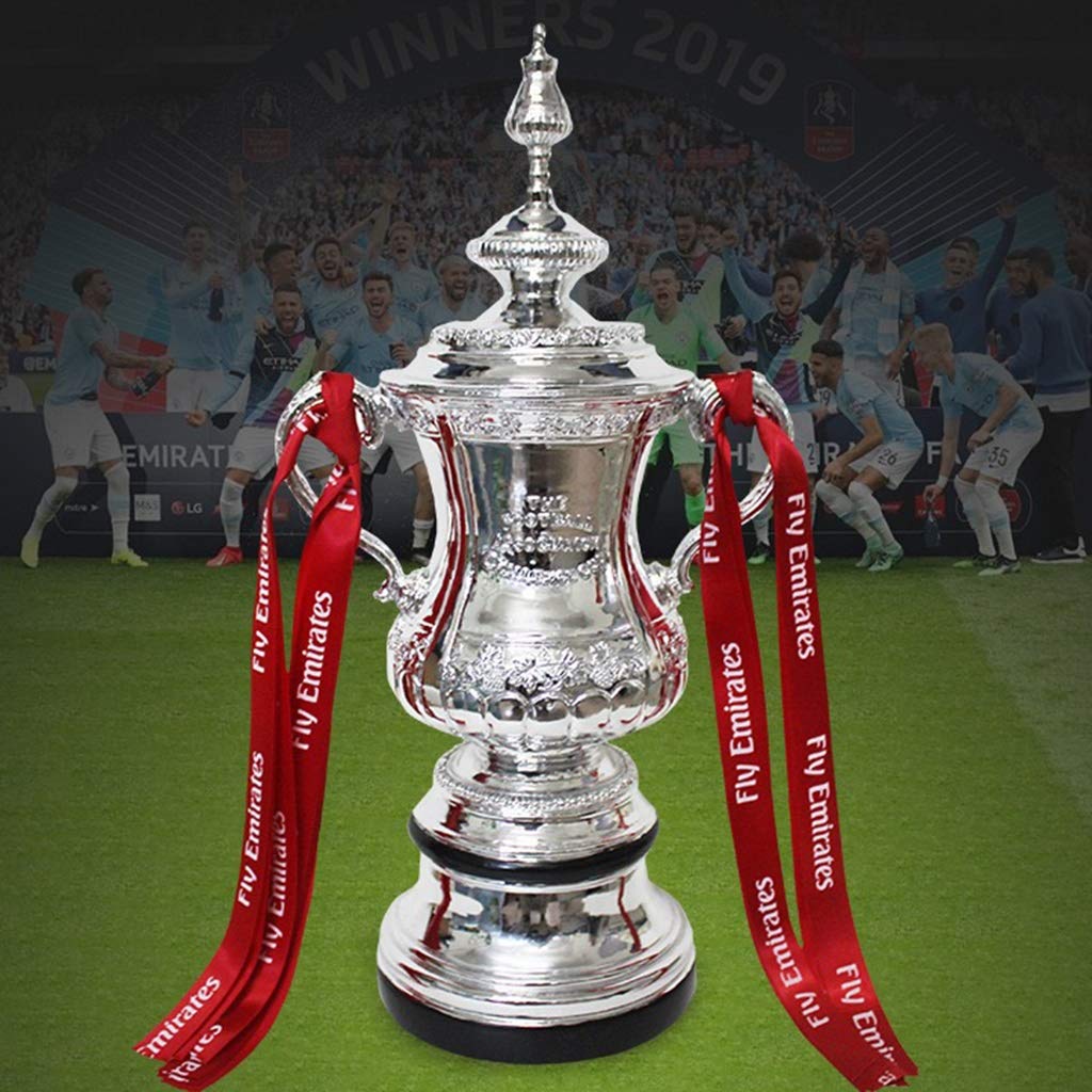ECWDTYYEC FA Trophy - 44cm Height Soccer Football Trophy with Ribbons for Awards, Gifts, Souvenirs & Fan Collections - Perfect for Tournaments, Championships, and Sports Decor