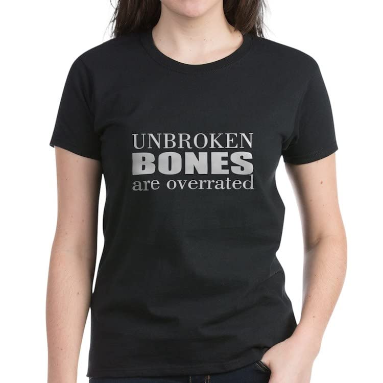 Broken Bones T-Shirt for Women - Soft Cotton Graphic Tee - Casual Wear & Funny Gift Idea